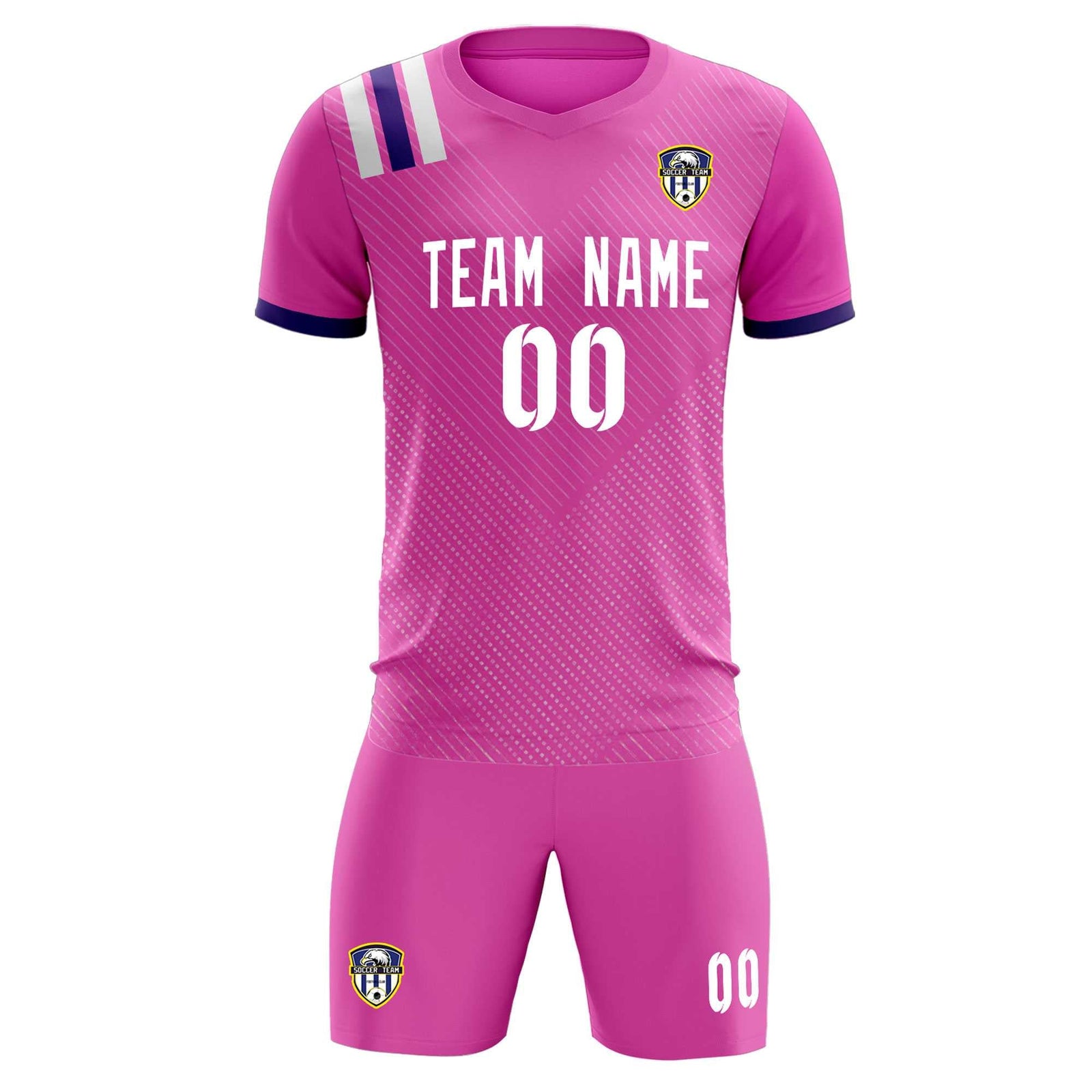 Custom Light Red Striped Sportswear Soccer Tops/Sets Jersey For Adults