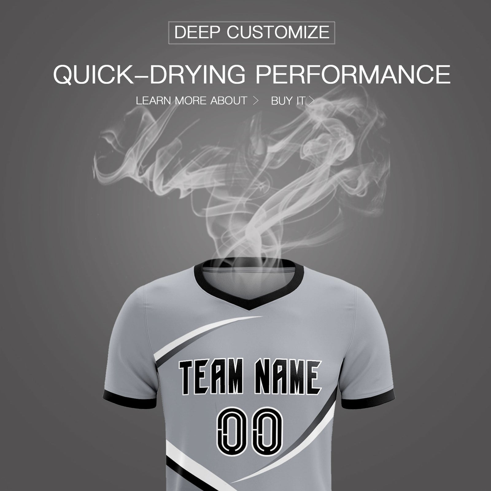 Custom Gray Black Color Block Training Uniform For Men Soccer Sets Jersey