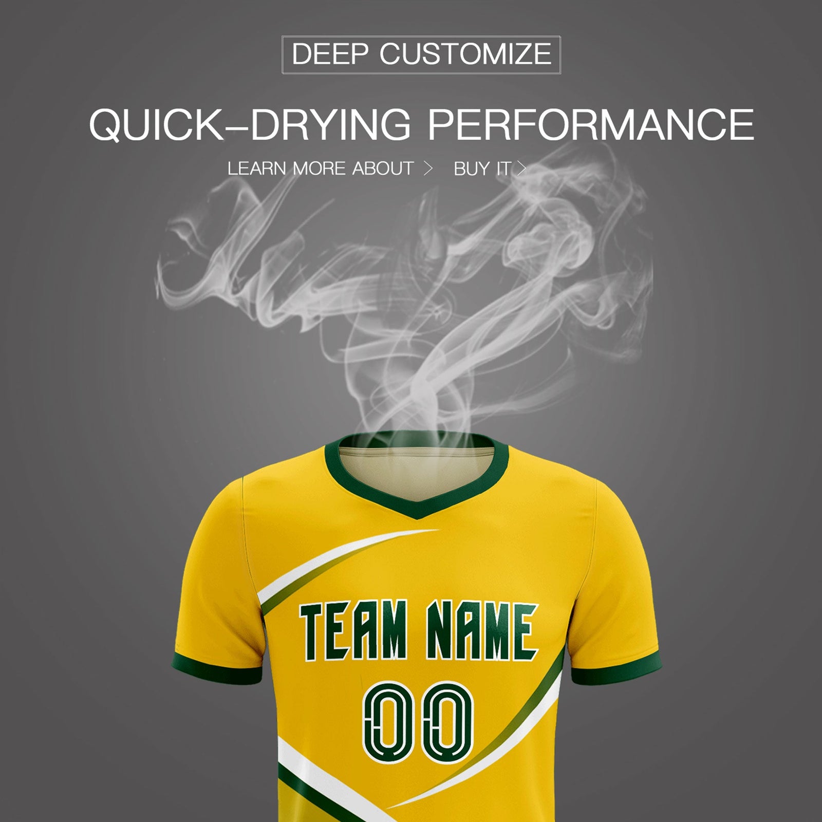 Custom Gold Green Color Block Training Uniform For Men Soccer Sets Jersey