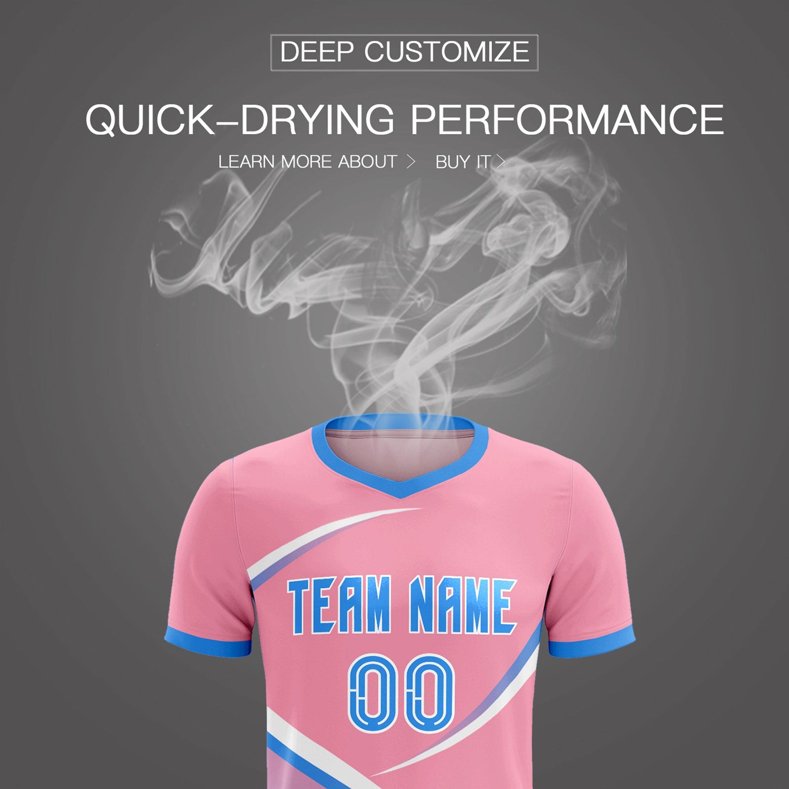 Custom Light Pink Powder Blue Color Block Training Uniform For Men Soccer Sets Jersey