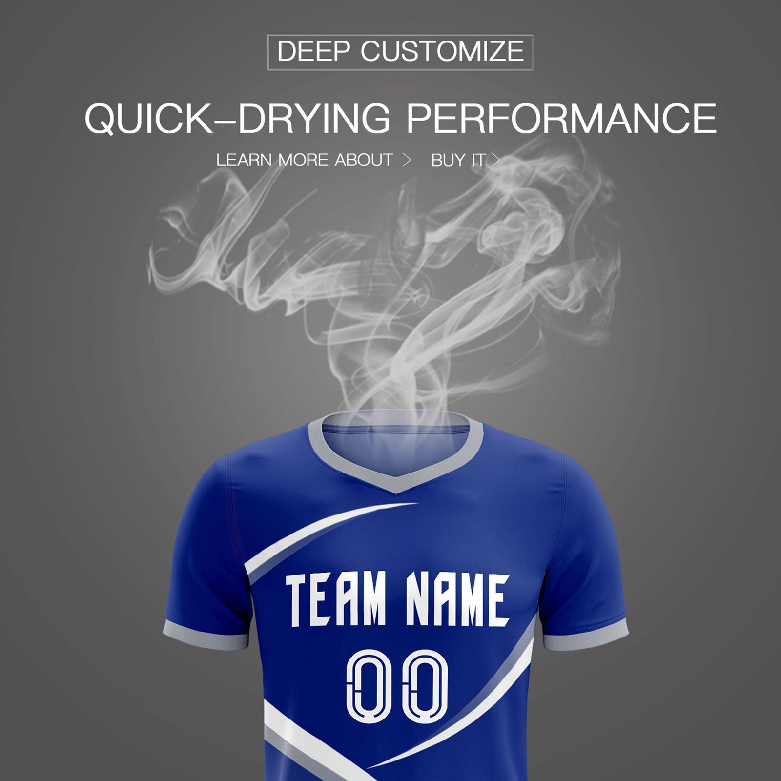 Custom Royal Gray Color Block Training Uniform For Men Soccer Sets Jersey