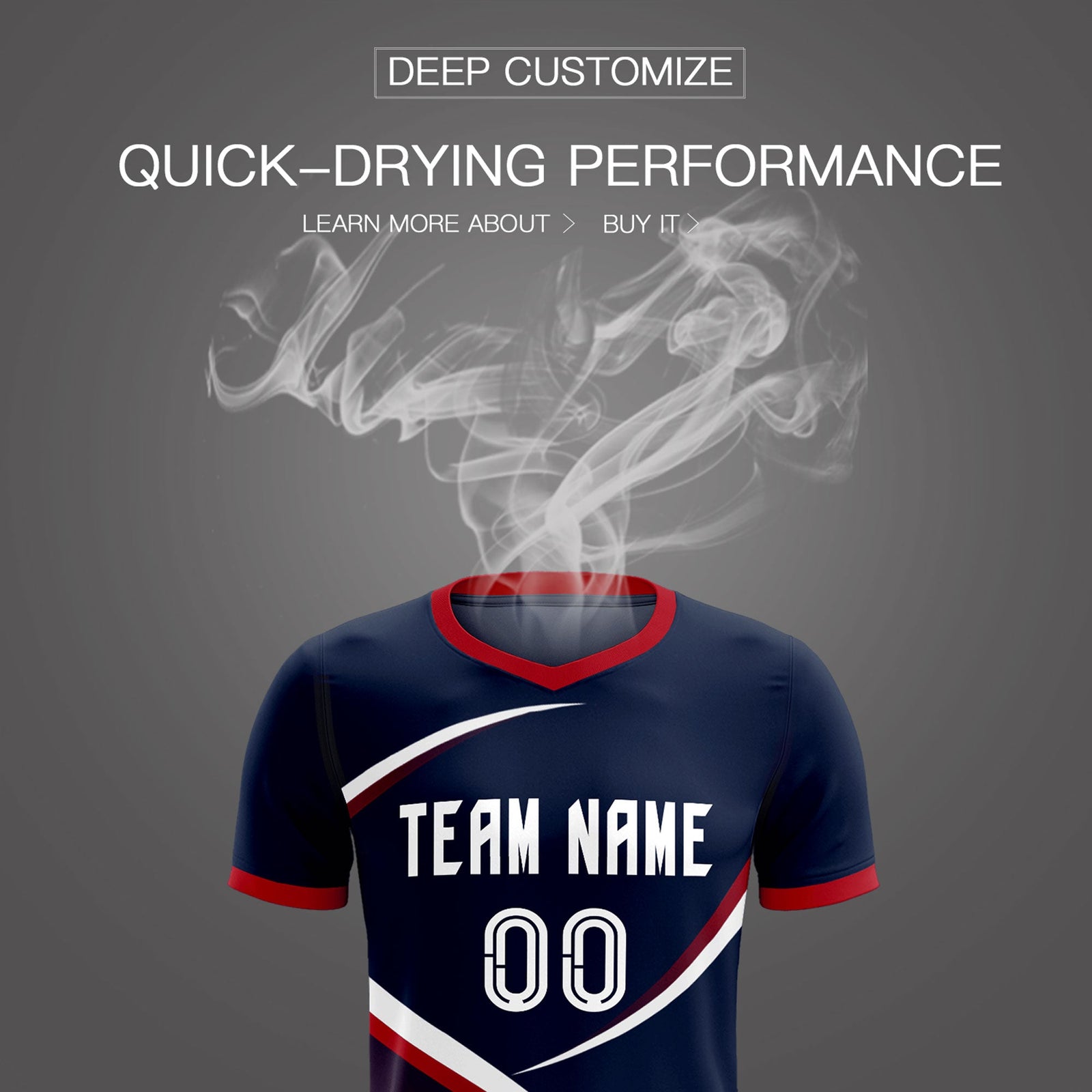 Custom Navy Red Color Block Training Uniform For Men Soccer Sets Jersey