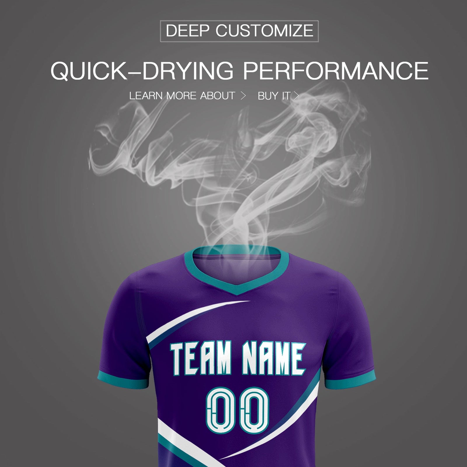 Custom Purple Aqua Color Block Training Uniform For Men Soccer Sets Jersey