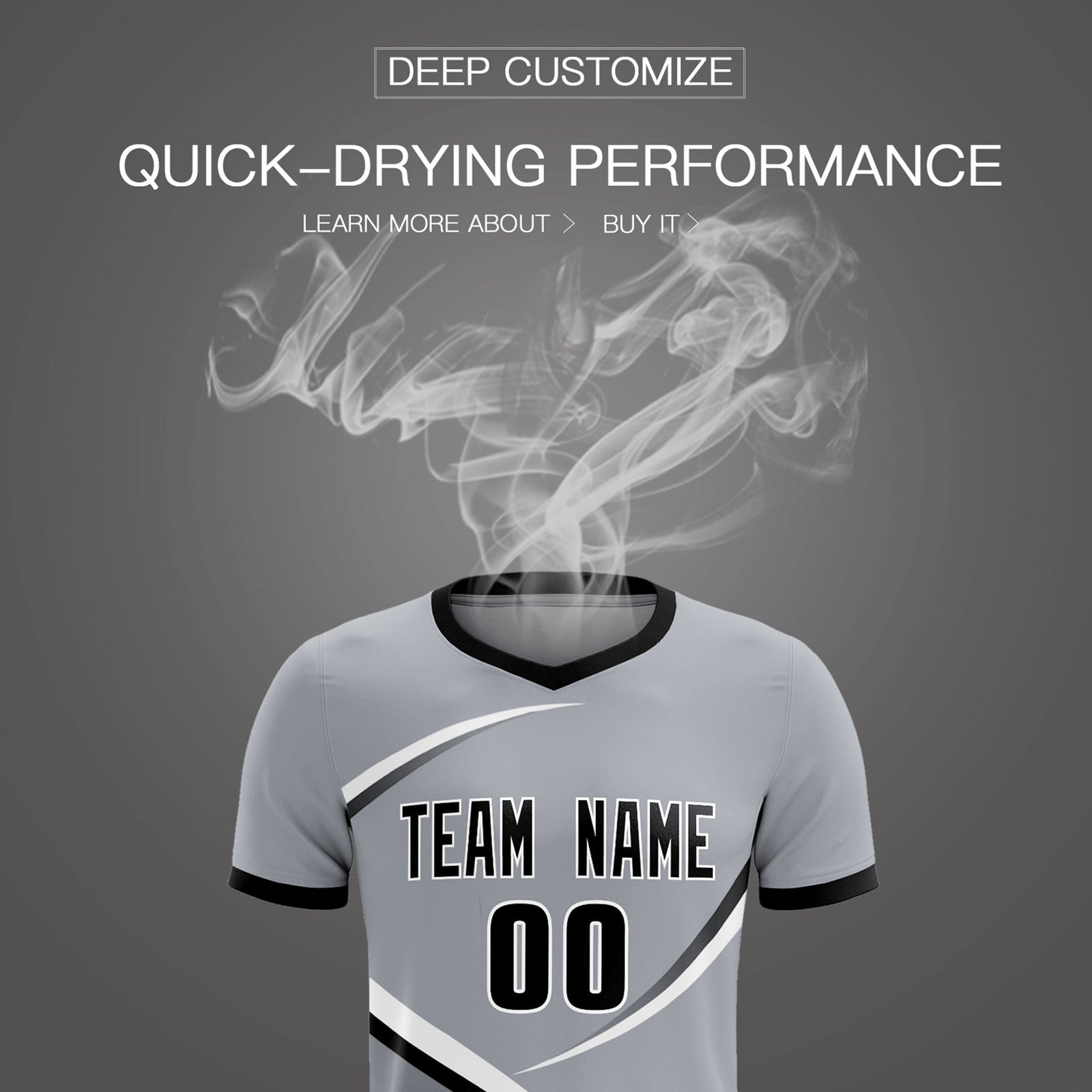 Custom Gray Black Color Block Training Uniform For Men Soccer Sets Jersey