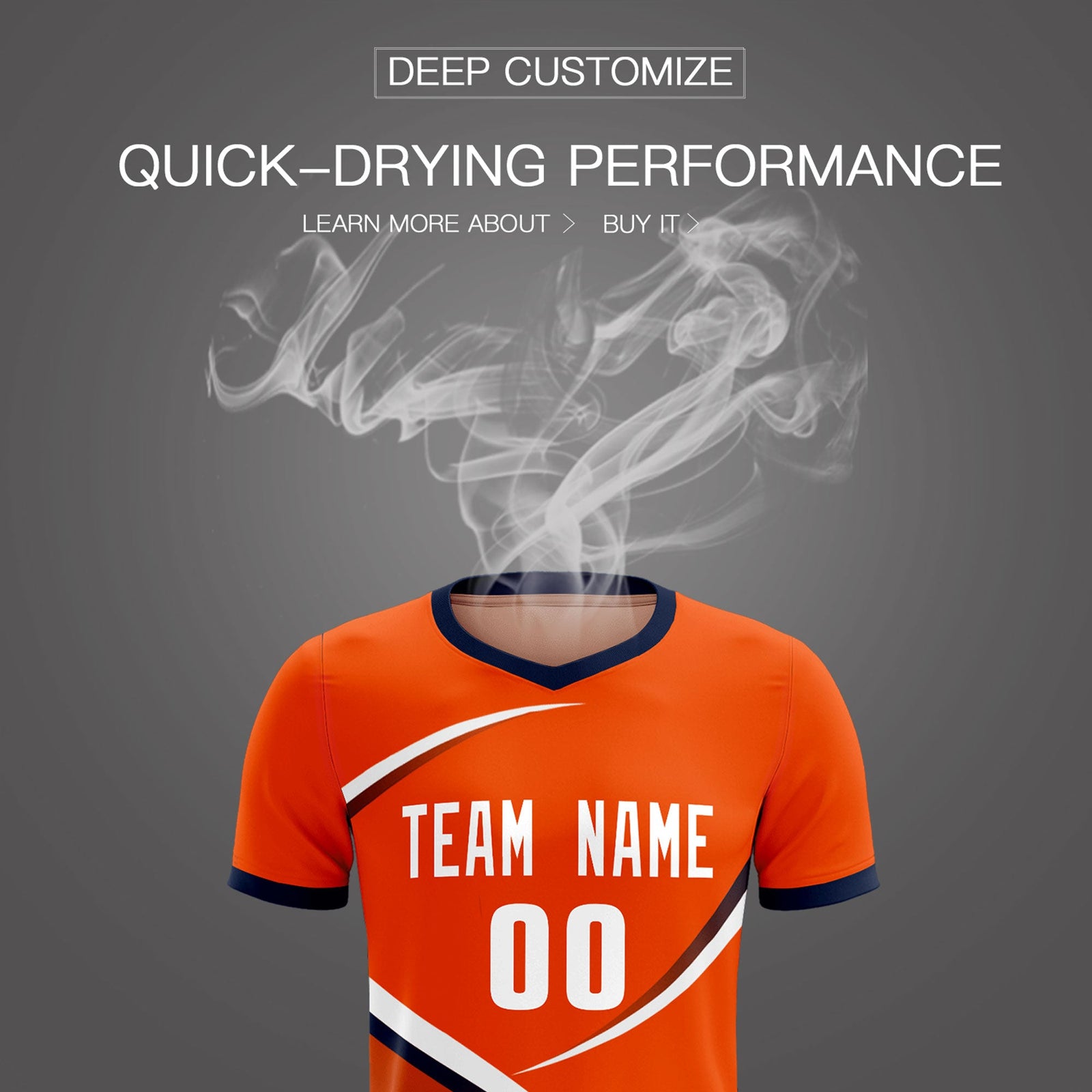 Custom Orange Navy Color Block Training Uniform For Men Soccer Sets Jersey