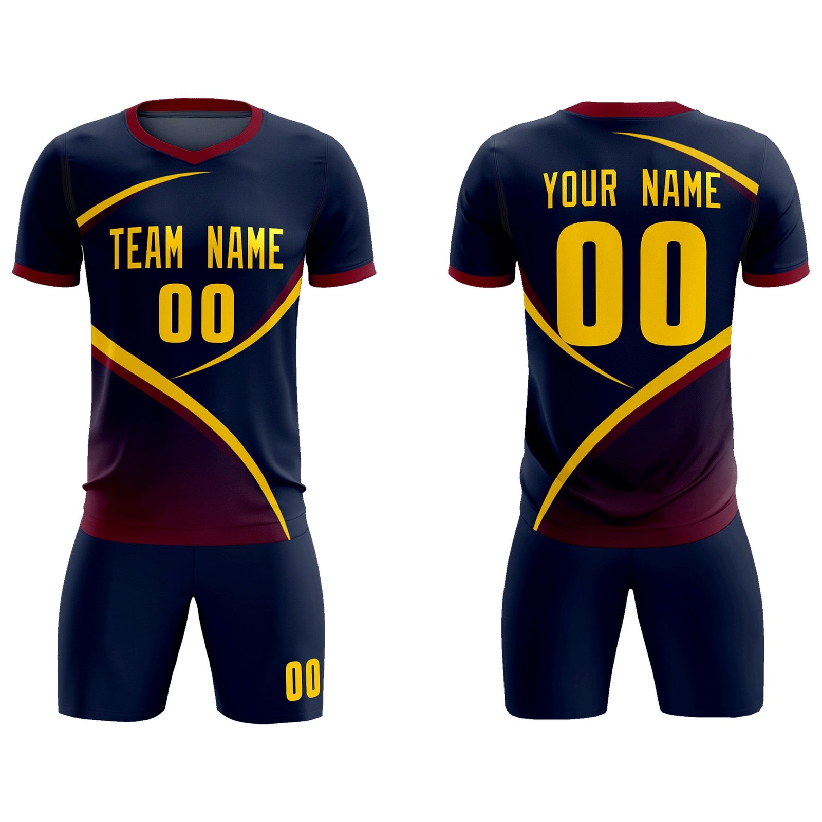 Custom Navy Navy Color Block Training Uniform For Men Soccer Sets Jersey