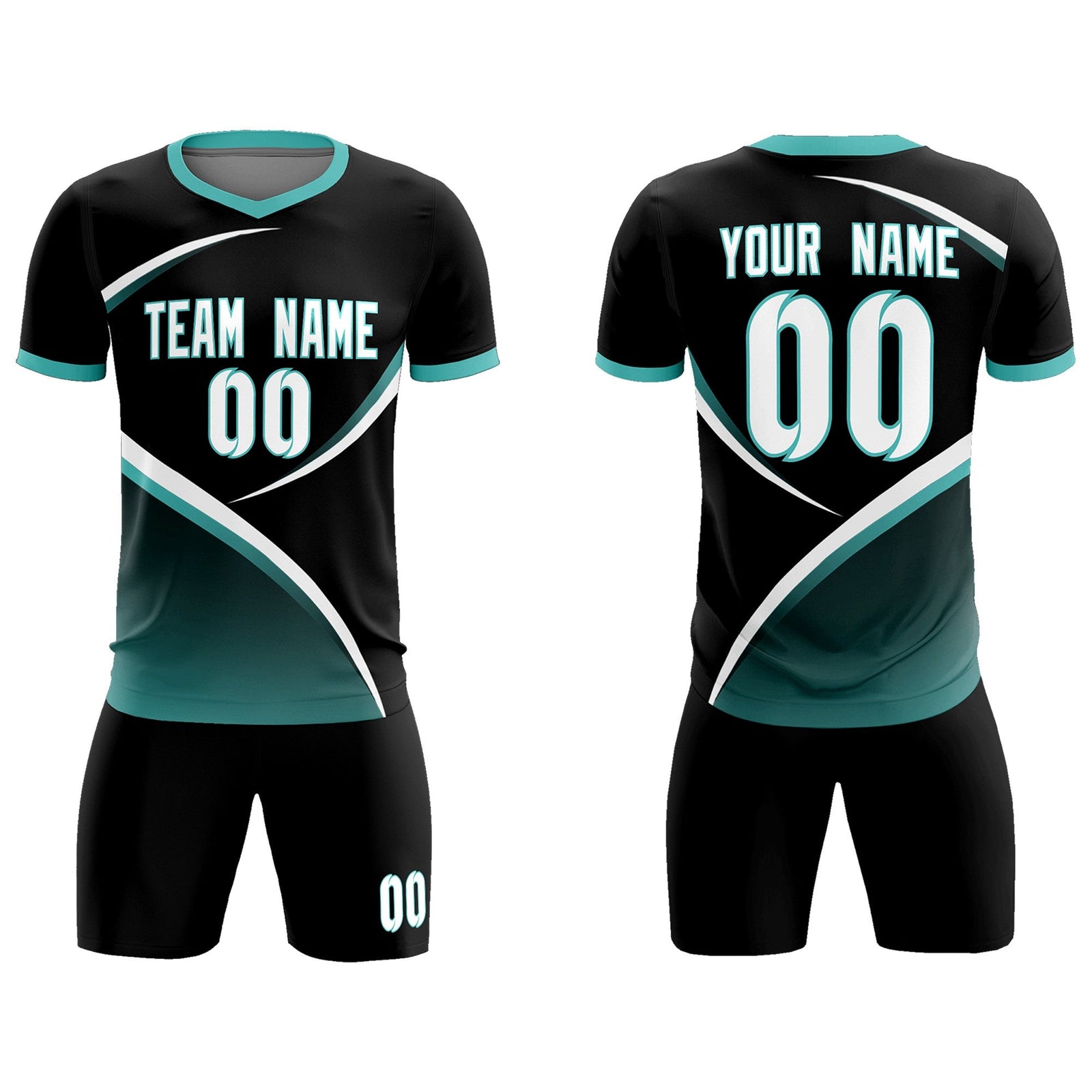 Custom Black Bright Green Color Block Training Uniform For Men Soccer Sets Jersey