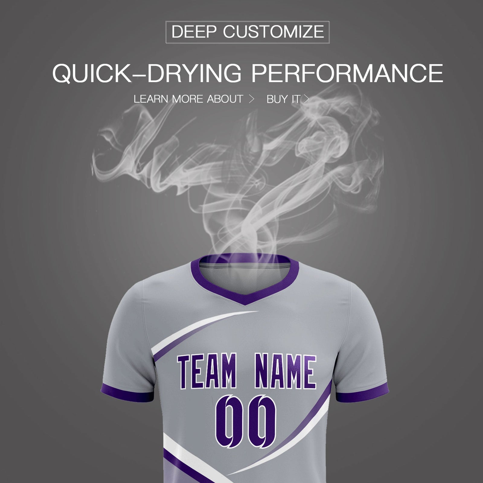 Custom Gray Purple Color Block Training Uniform For Men Soccer Sets Jersey