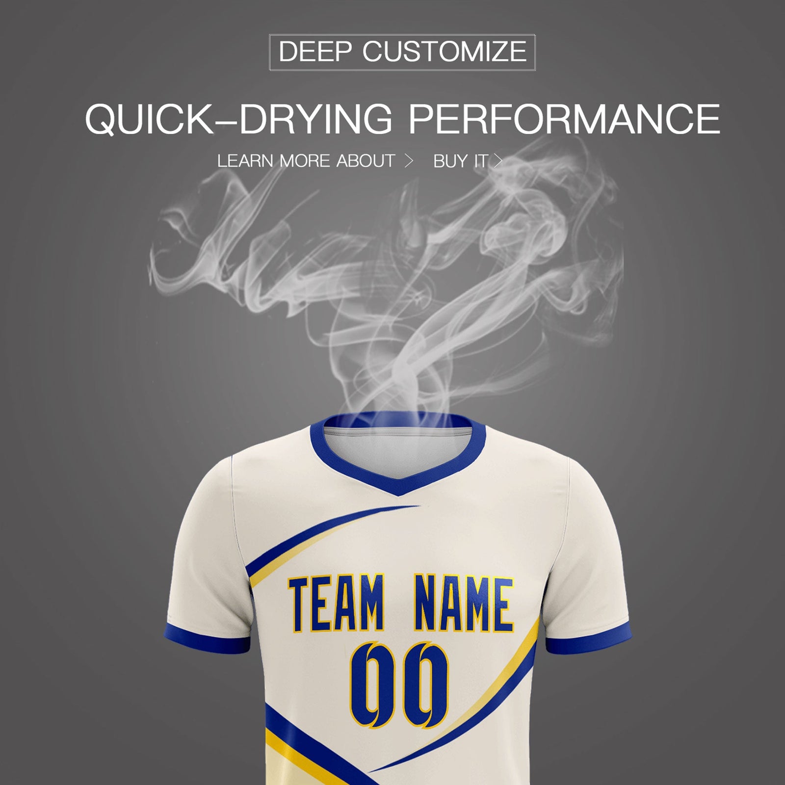 Custom Cream Royal Color Block Training Uniform For Men Soccer Sets Jersey