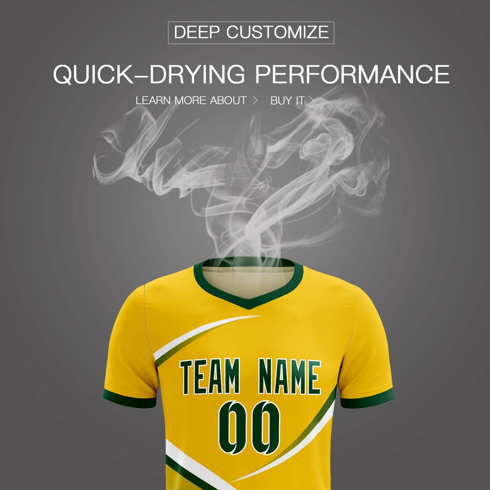 Custom Gold Green Color Block Training Uniform For Men Soccer Sets Jersey