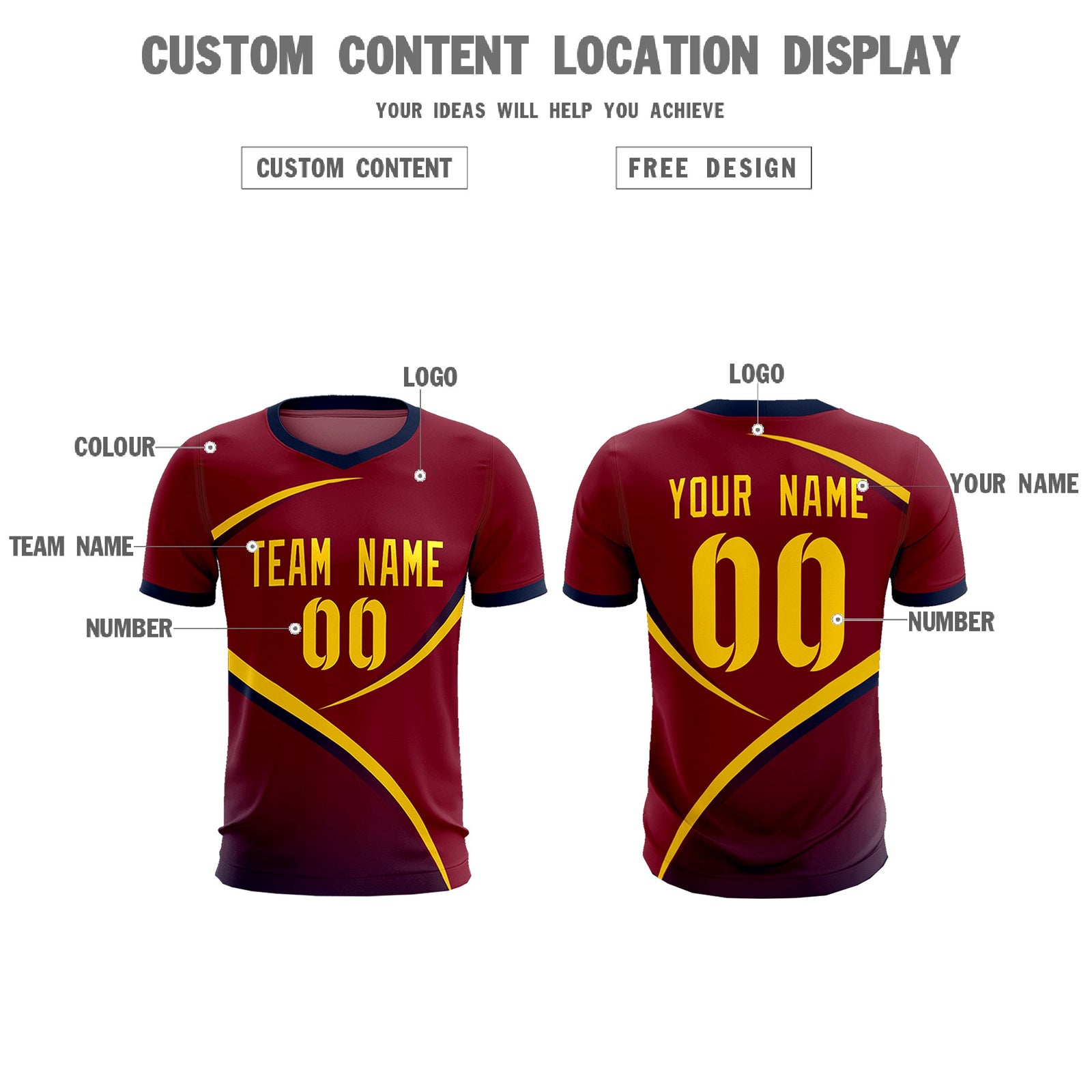 Custom Crimson Navy Color Block Training Uniform For Men Soccer Sets Jersey