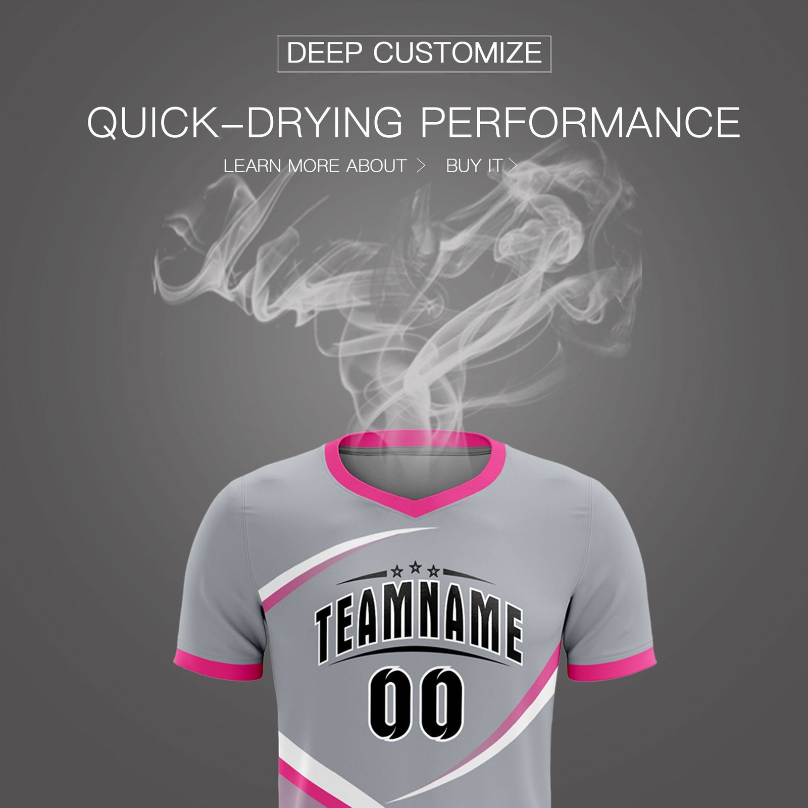 Custom Gray Pink Color Block Training Uniform For Men Soccer Sets Jersey