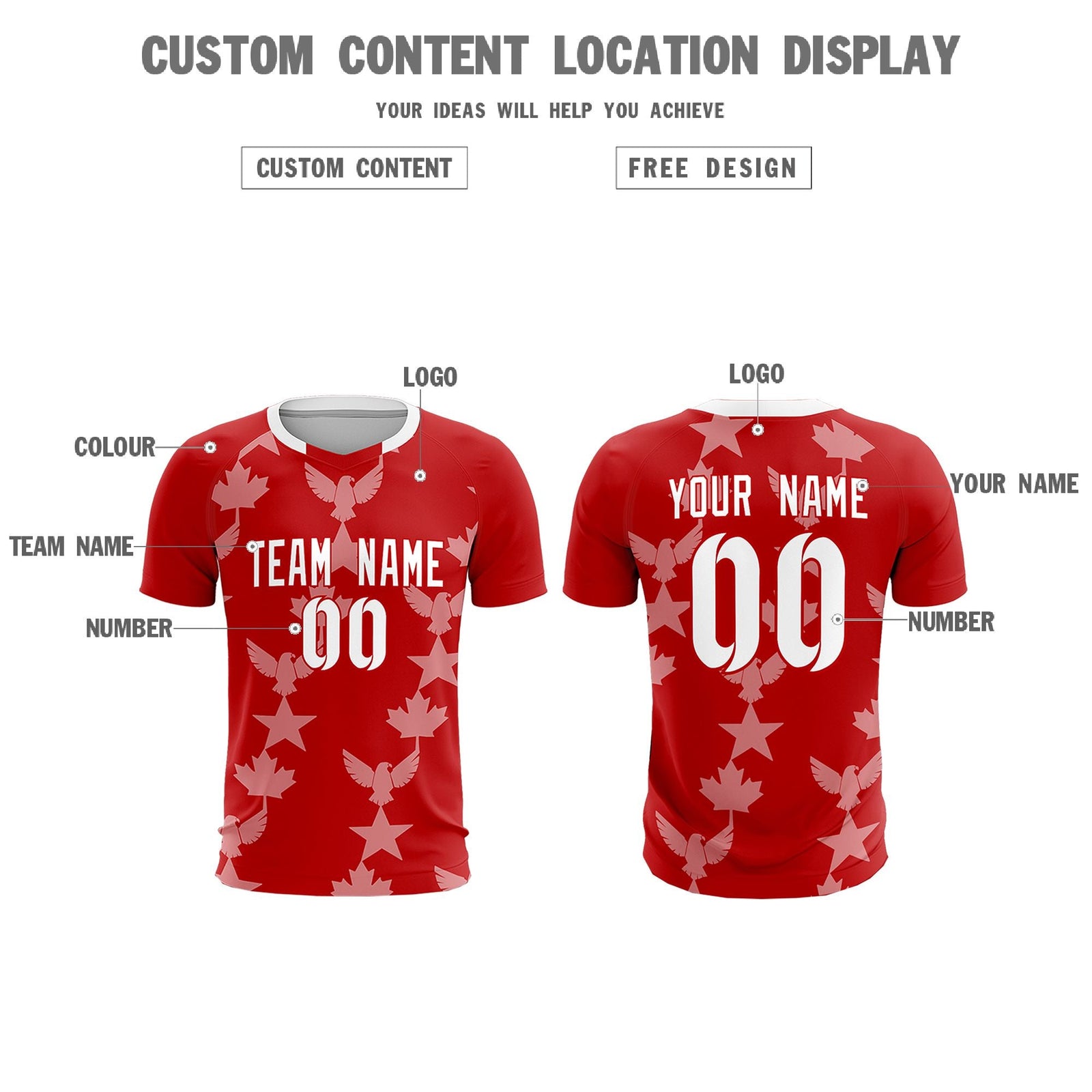 Custom Red World Cup Inspired Breathable&Quick-Drying Training Uniform Graffiti Pattern Soccer Sets Jersey