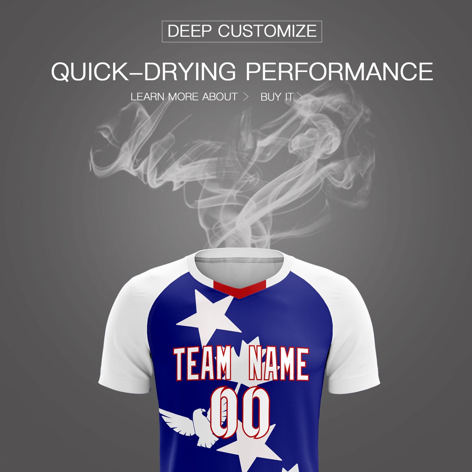 Custom White Royal World Cup Inspired Breathable&Quick-Drying Training Uniform Raglan Sleeve Soccer Sets Jersey