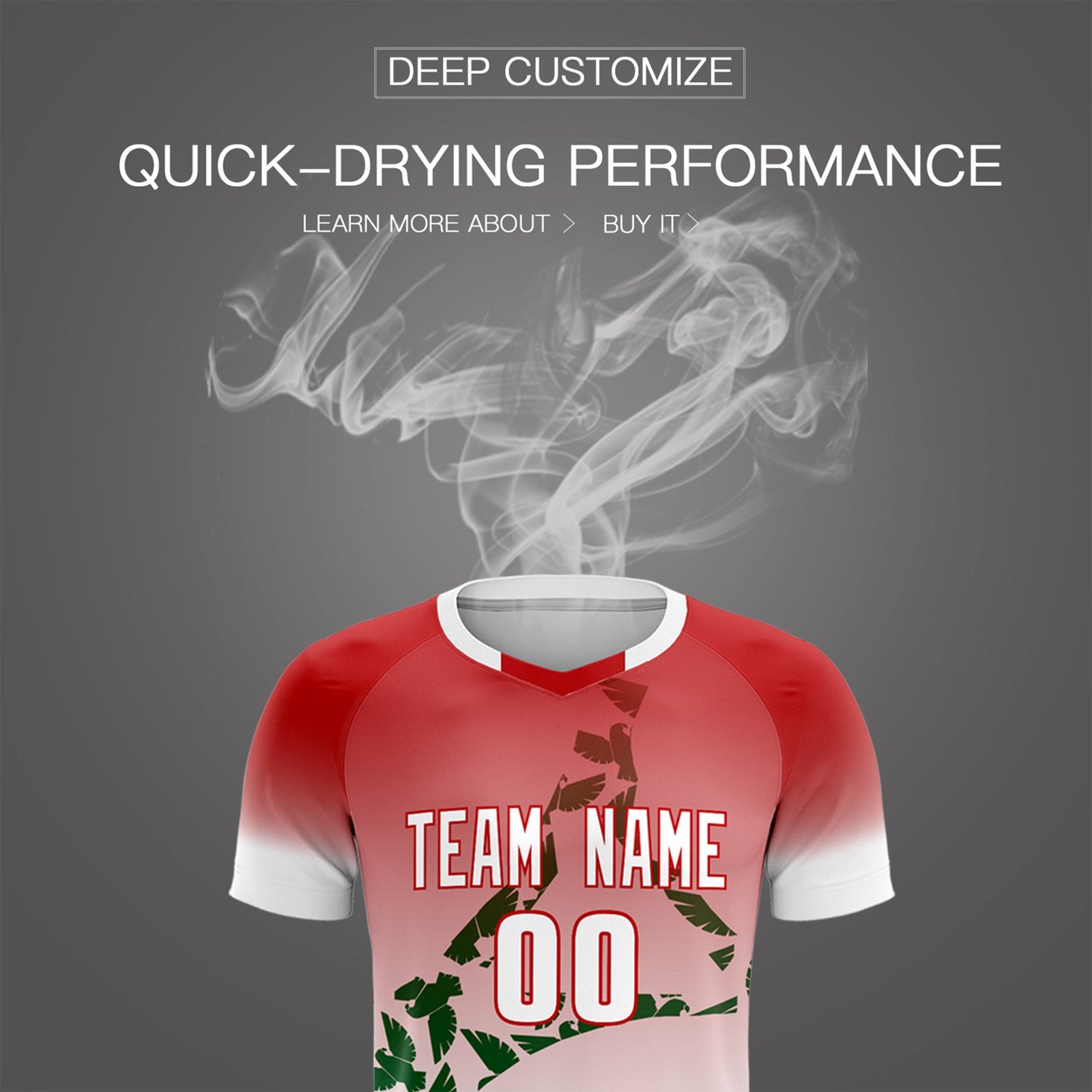 Custom Red Kelly Green Mexico Eagle World Cup Inspired Breathable Gradient Fashion Soccer Sets Jersey