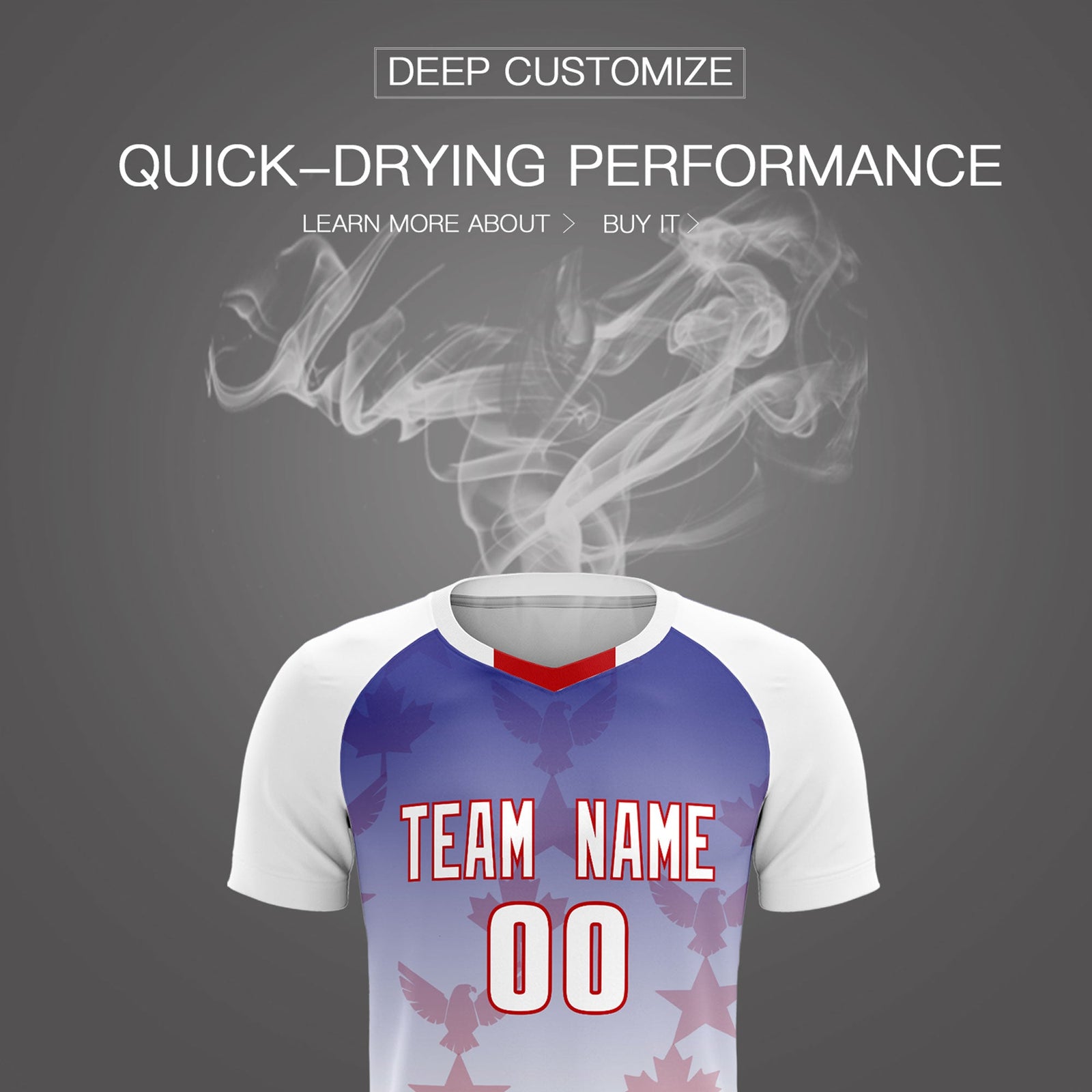 Custom White Royal World Cup Inspired Lightweight&Drapable Training Uniform Gradient Fashion Soccer Sets Jersey