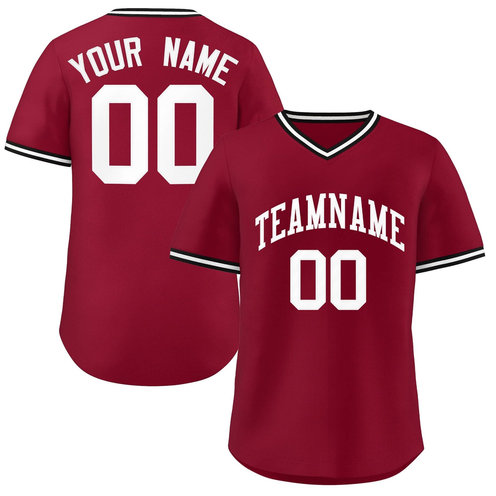 Custom Crimson Classic Style Outdoor Authentic Pullover Baseball Jersey
