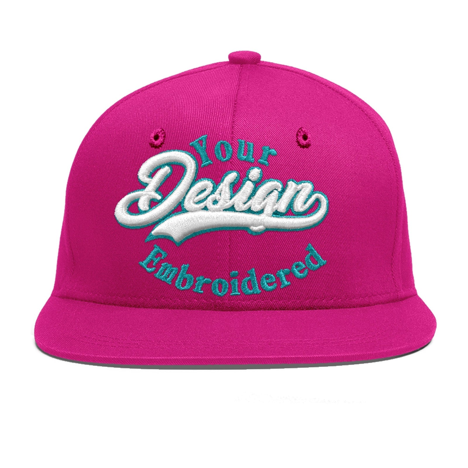 Custom Rose Red 3D Puff Embroidery Flat Embroidery Casual Sport Baseball Cap