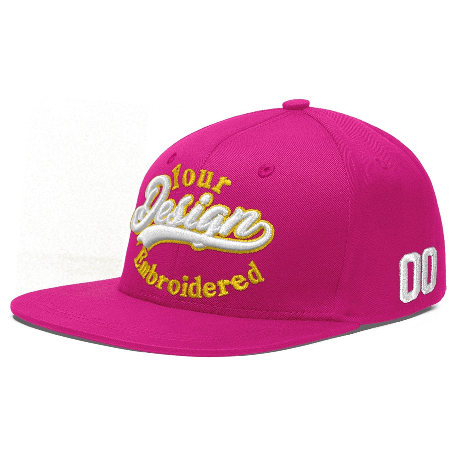 Custom Rose Red 3D Puff Embroidery Flat Embroidery Casual Sport Baseball Cap
