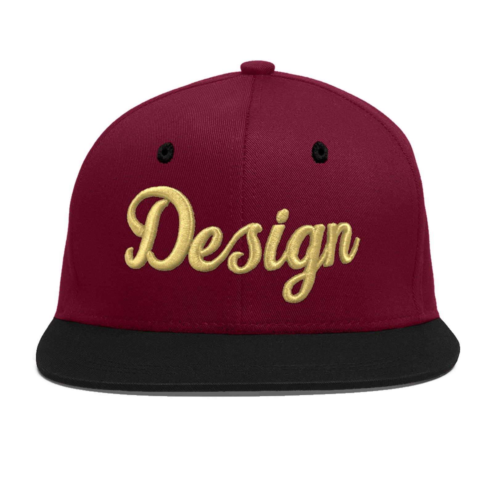 Custom Navy Orange 3D Puff Embroidery Flat Embroidery Casual Sport Baseball Cap