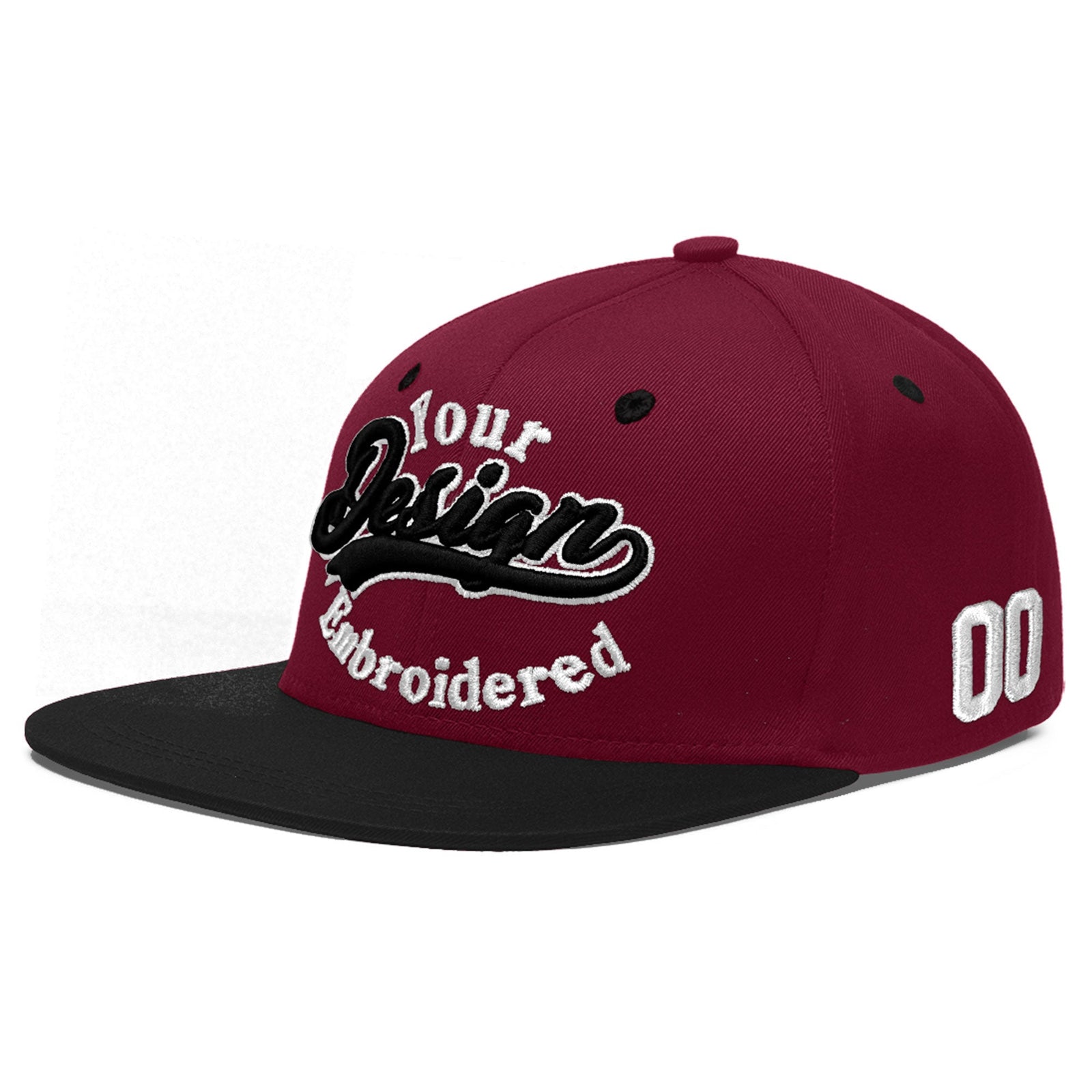Custom Navy Orange 3D Puff Embroidery Flat Embroidery Casual Sport Baseball Cap