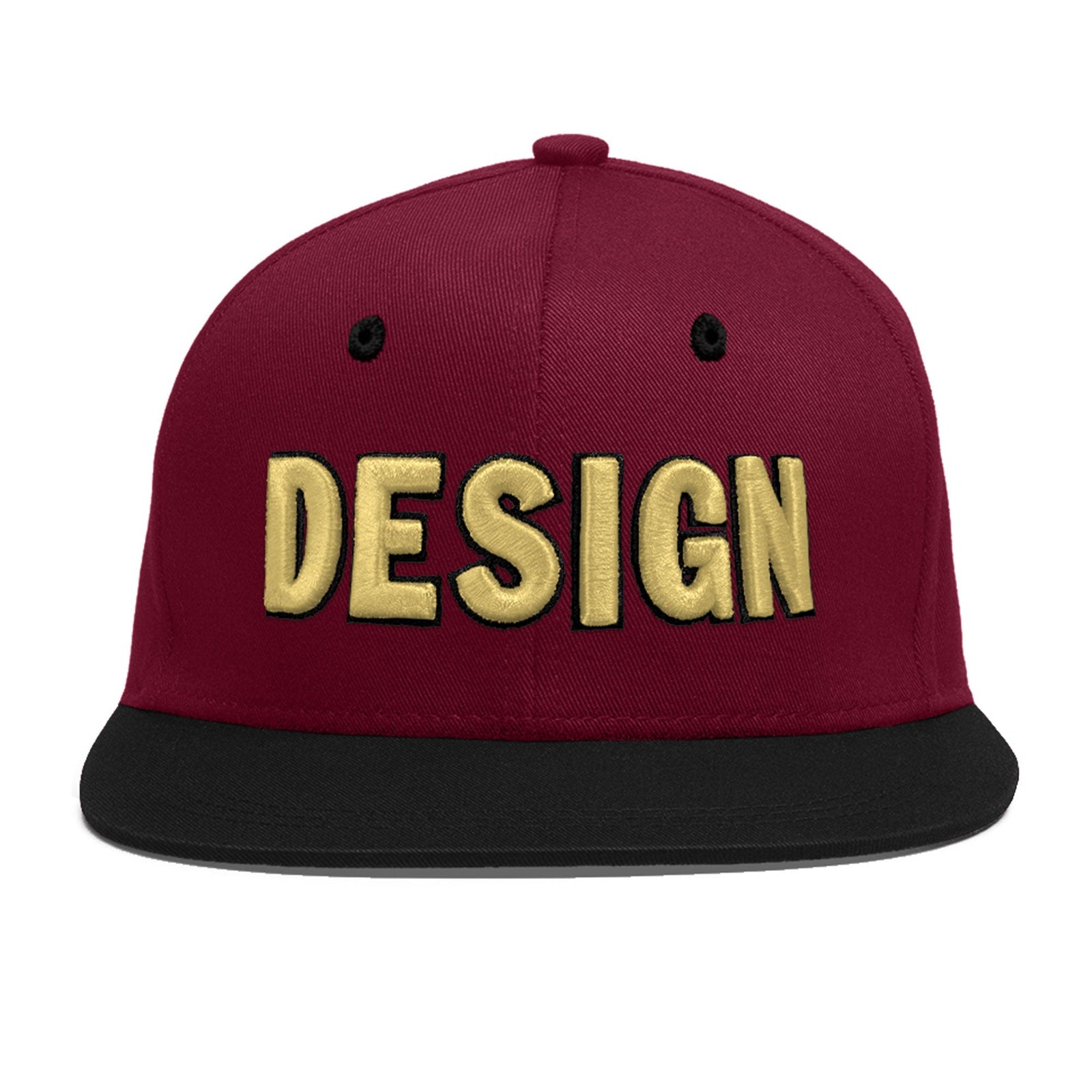 Custom Navy Orange 3D Puff Embroidery Flat Embroidery Casual Sport Baseball Cap