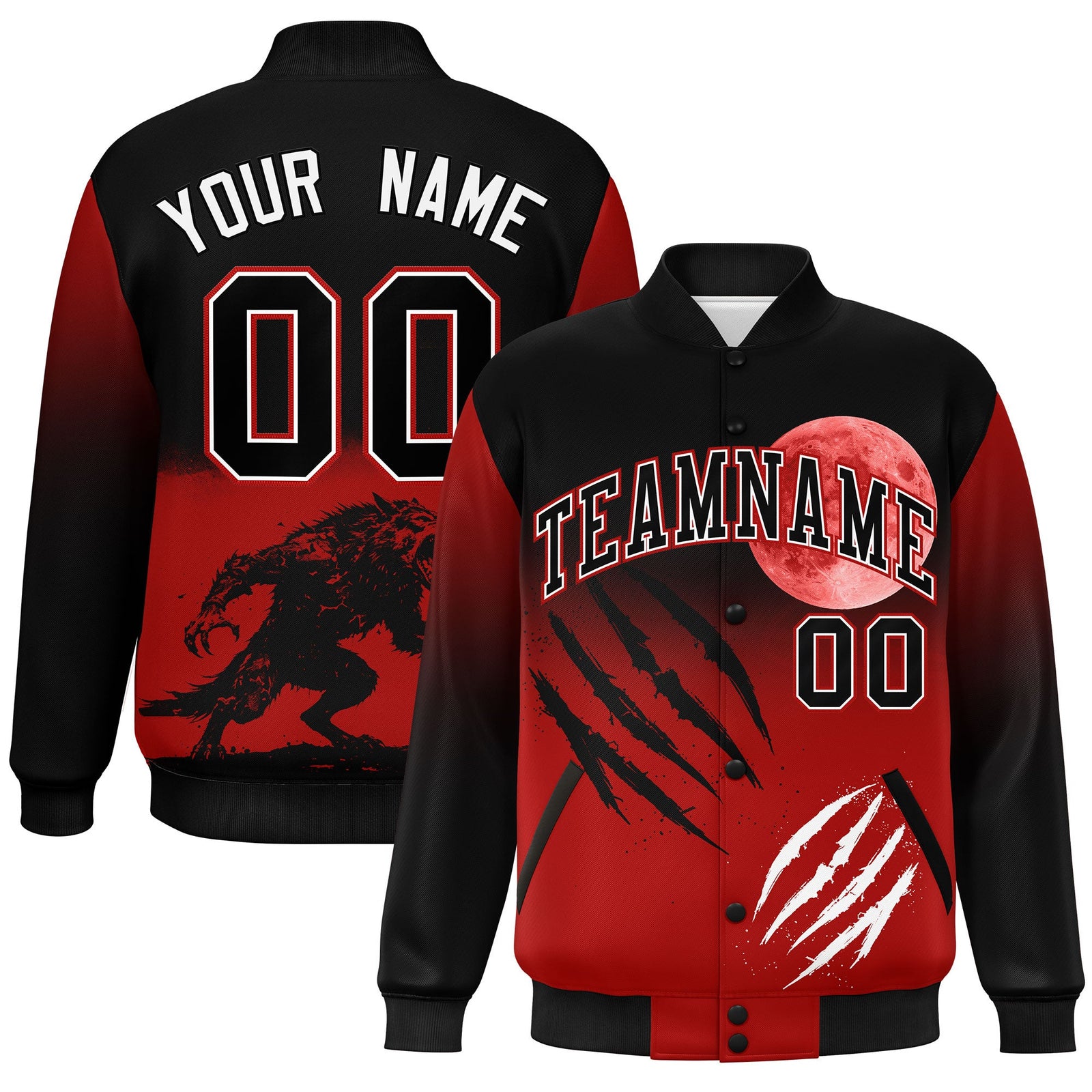 Custom Black Red White skeleton Halloween Graffiti Pattern Moisture-Wicking Jacket| KXKSHOP