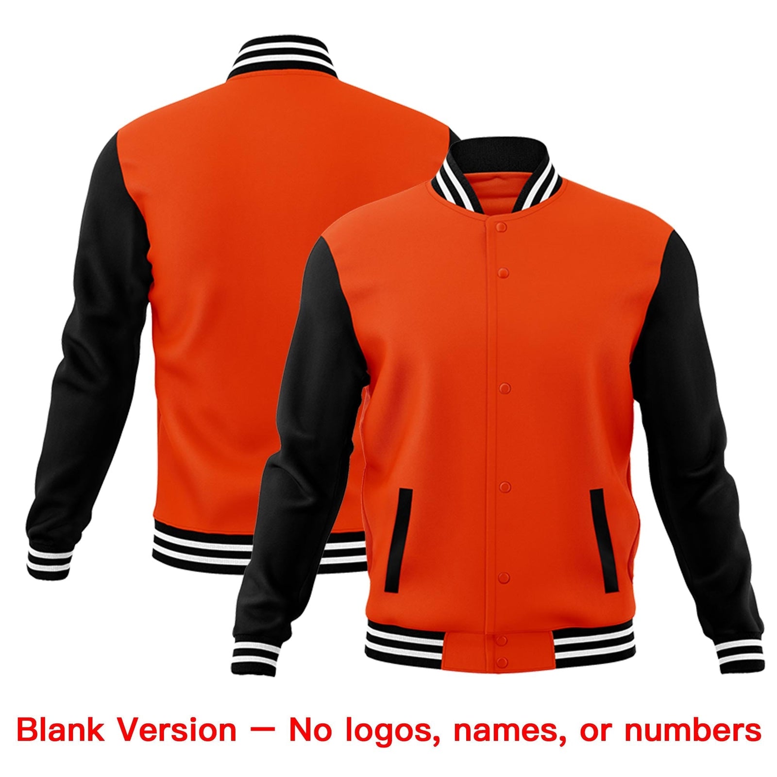 Custom Orange Black White Raglan Sleeves Classic Style Letterman Cotton Fabric Jacket| KXKSHOP