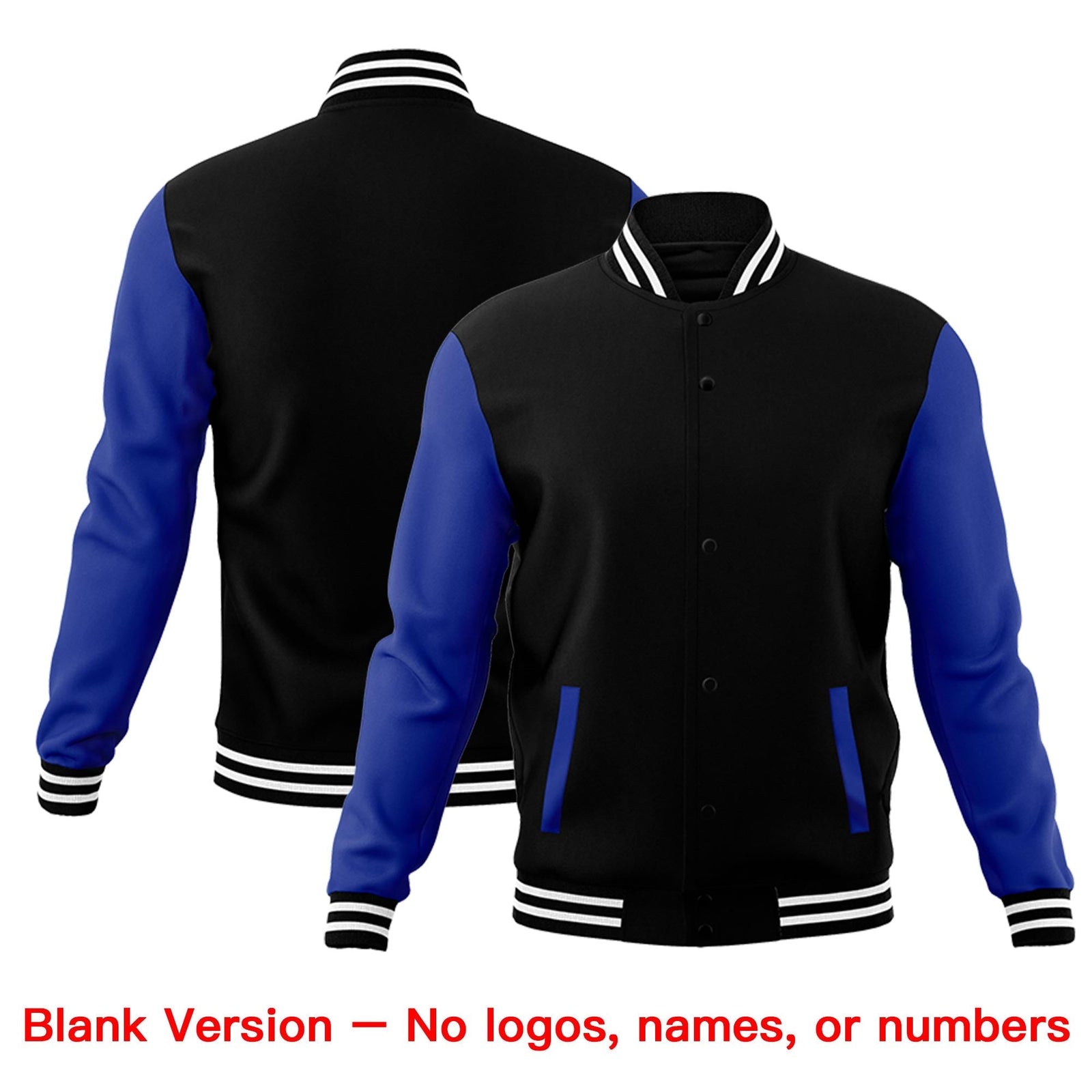 Custom Royal Blue Black Raglan Sleeves Classic Style Letterman Cotton Fabric Jacket| KXKSHOP