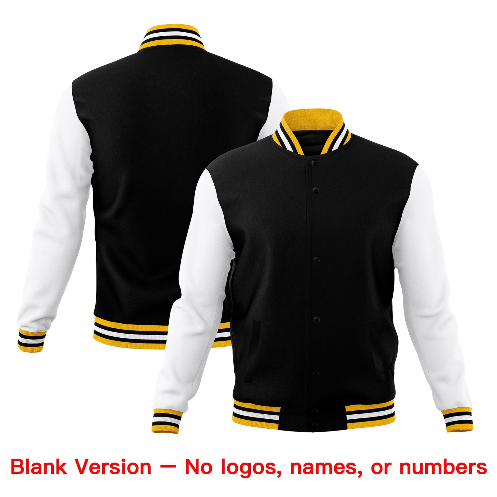 Custom Black Gold White Classic Style Full-Snap Breathable Jacket| KXKSHOP