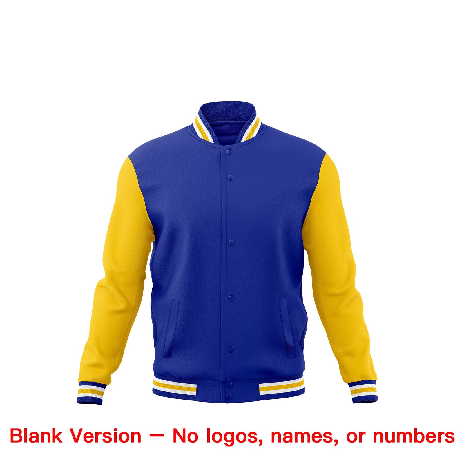 Custom Royal Blue White Gold Classic Style Full-Snap Breathable Jacket| KXKSHOP