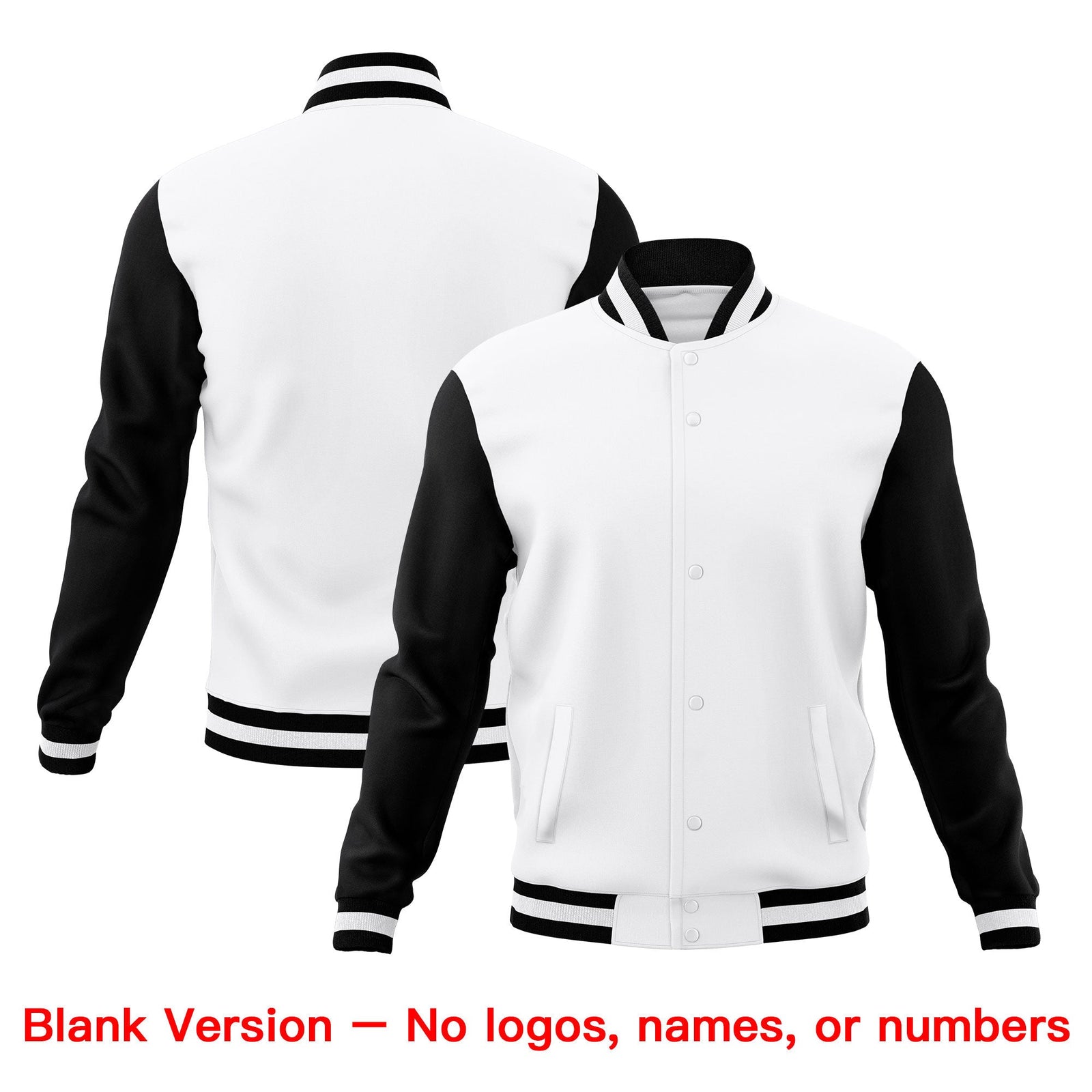 Custom White Black Classic Style Full-Snap Breathable Jacket| KXKSHOP