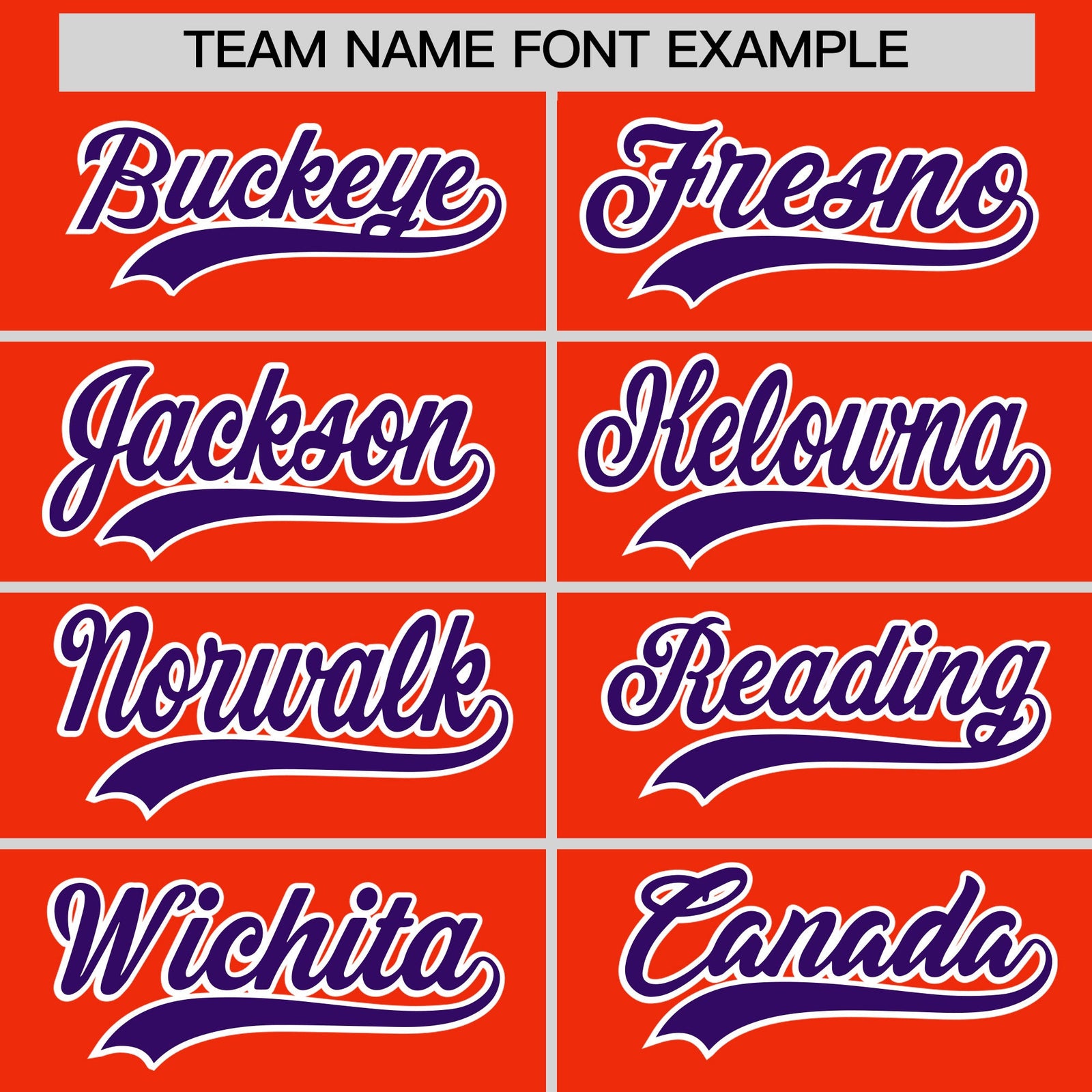 Personalised coach jacket team name lettering and font examples - Style 1 | KXKSHOP