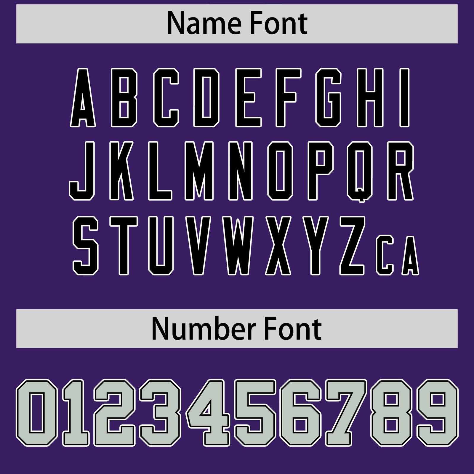 Custom coach jacket name and number font options - Style 1 | KXKSHOP