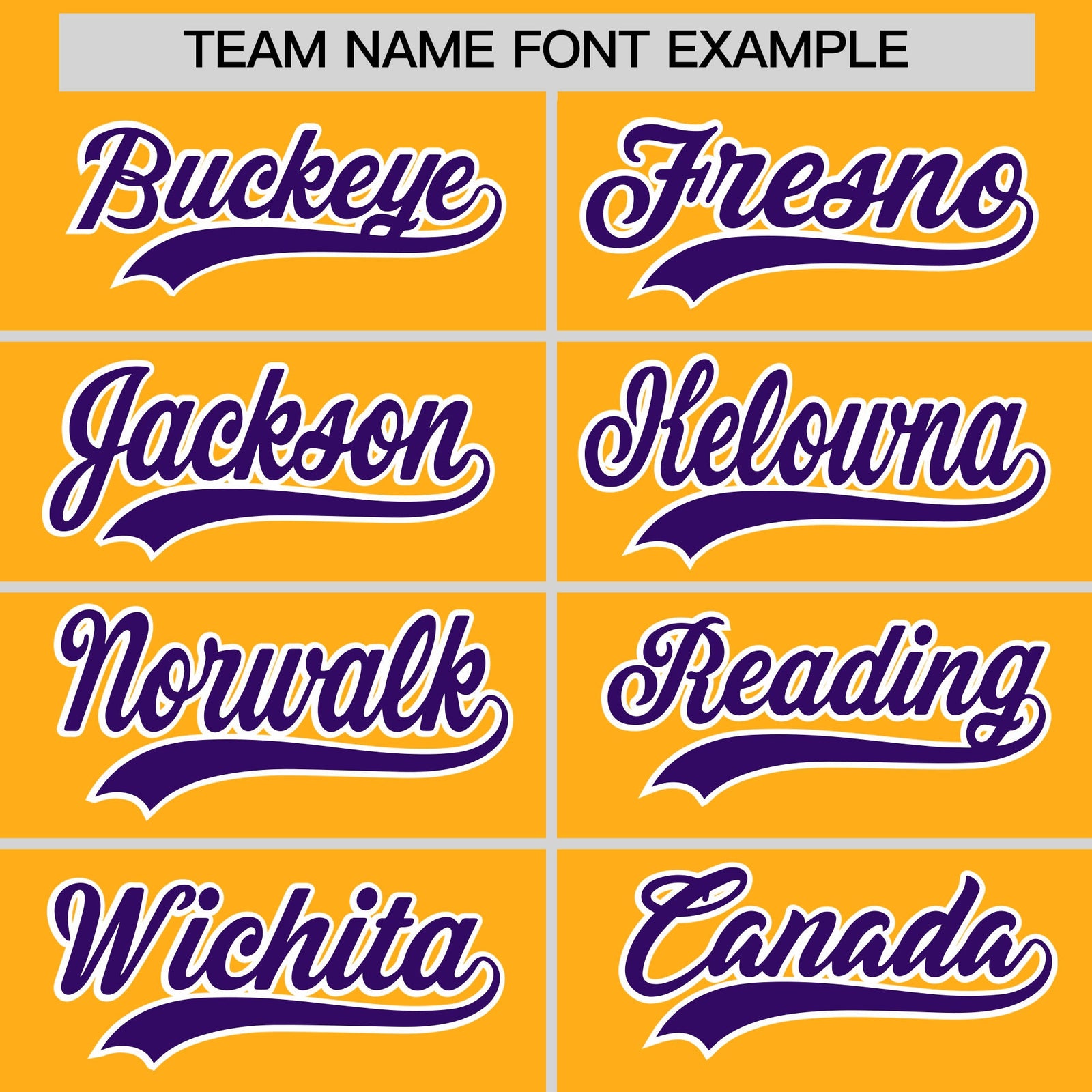 Personalised coach jacket team name lettering and font examples - Style 1 | KXKSHOP