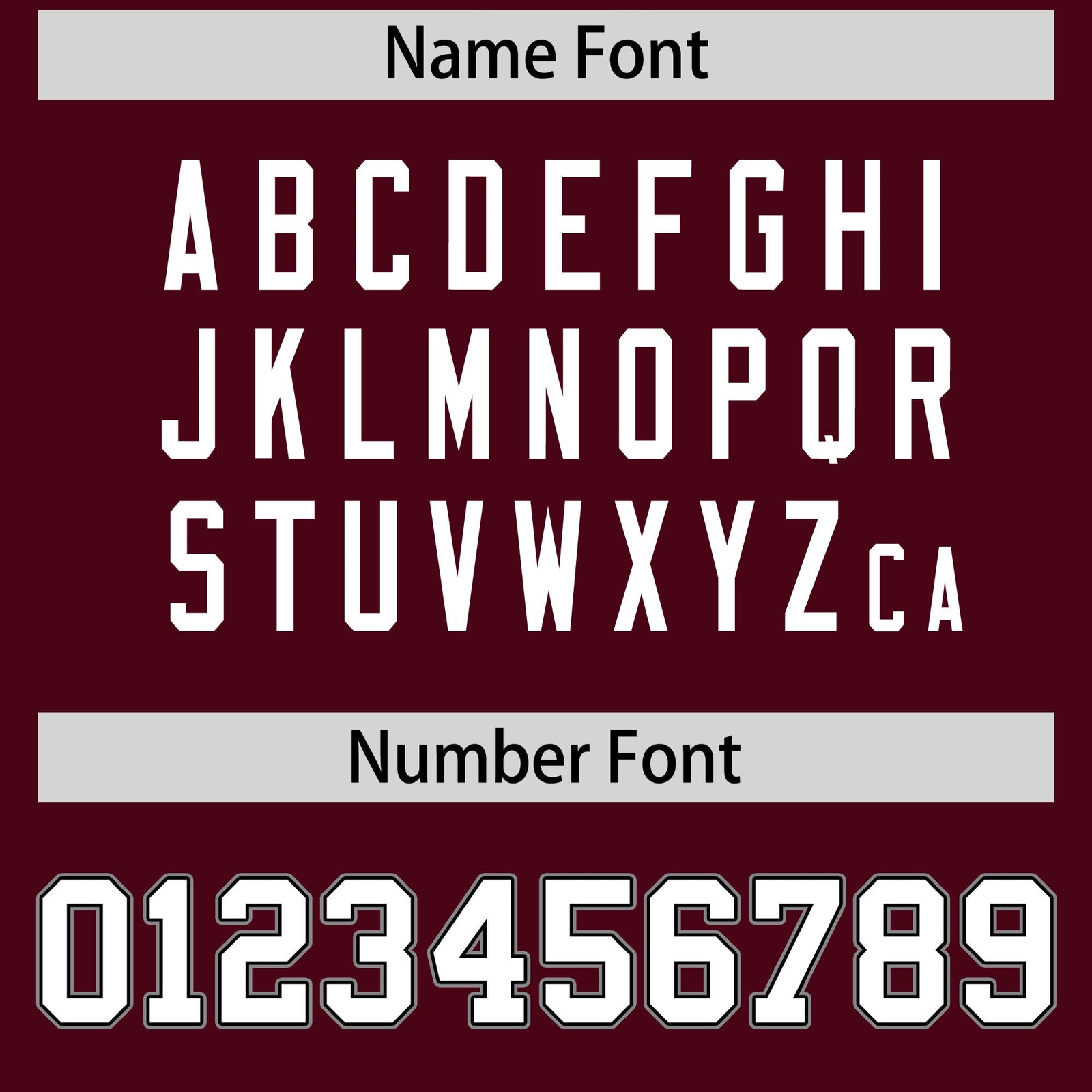 Custom coach jacket name and number font options - Style 4 | KXKSHOP
