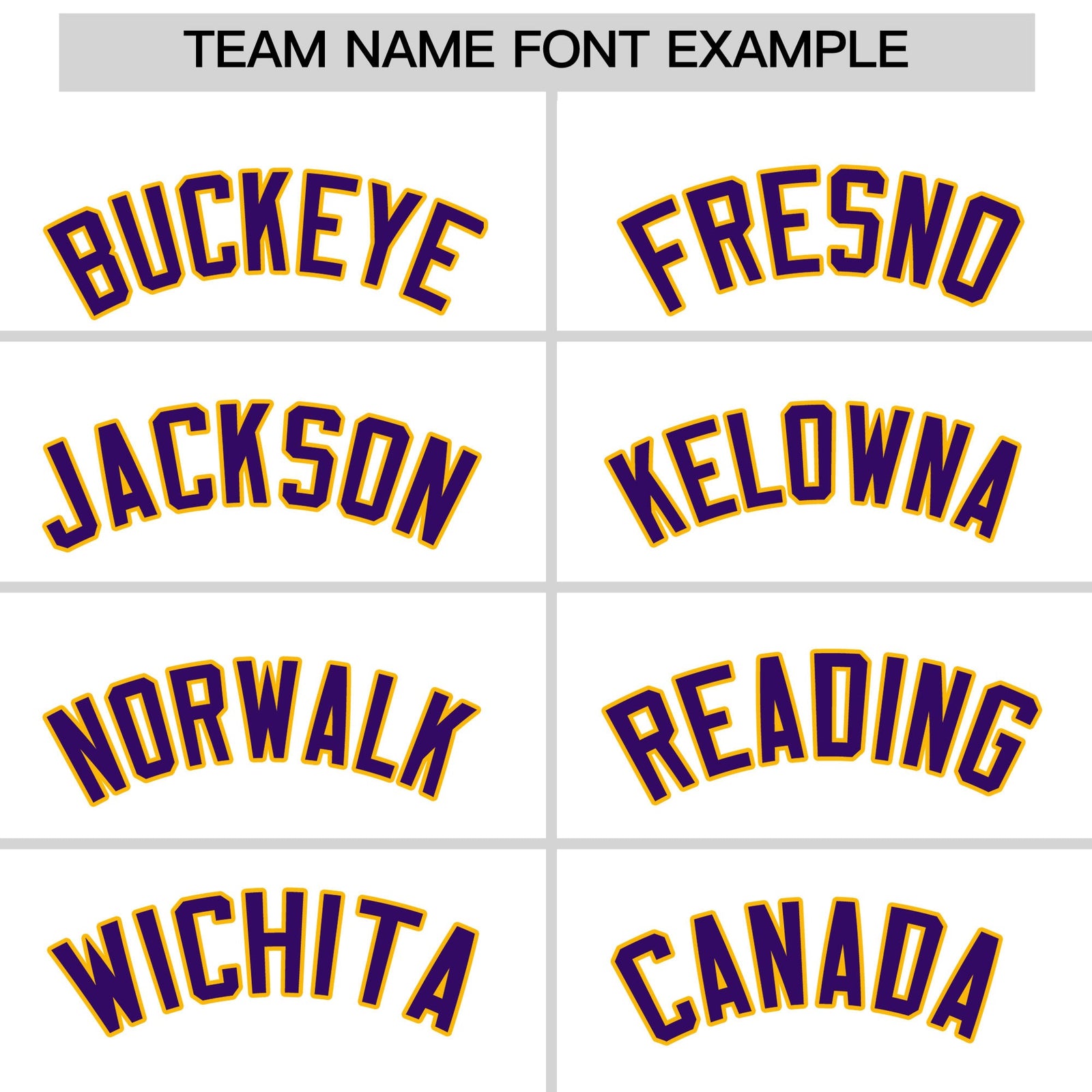 Personalised coach jacket team name lettering and font examples - Style 4 | KXKSHOP
