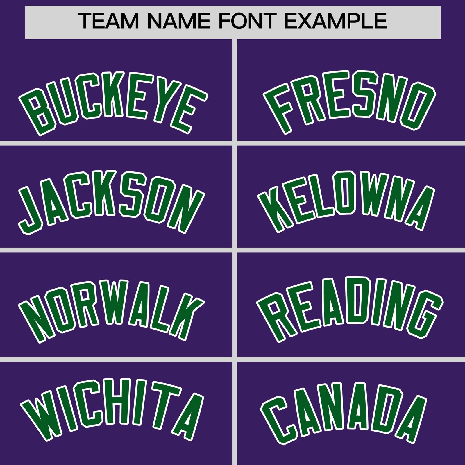 Personalised coach jacket team name lettering and font examples - Style 4 | KXKSHOP