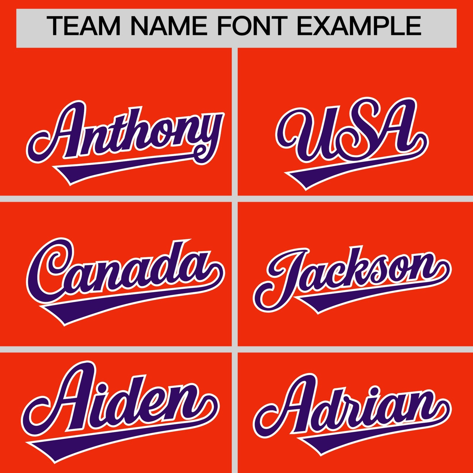 Personalised coach jacket team name lettering and font examples - Style 2 | KXKSHOP