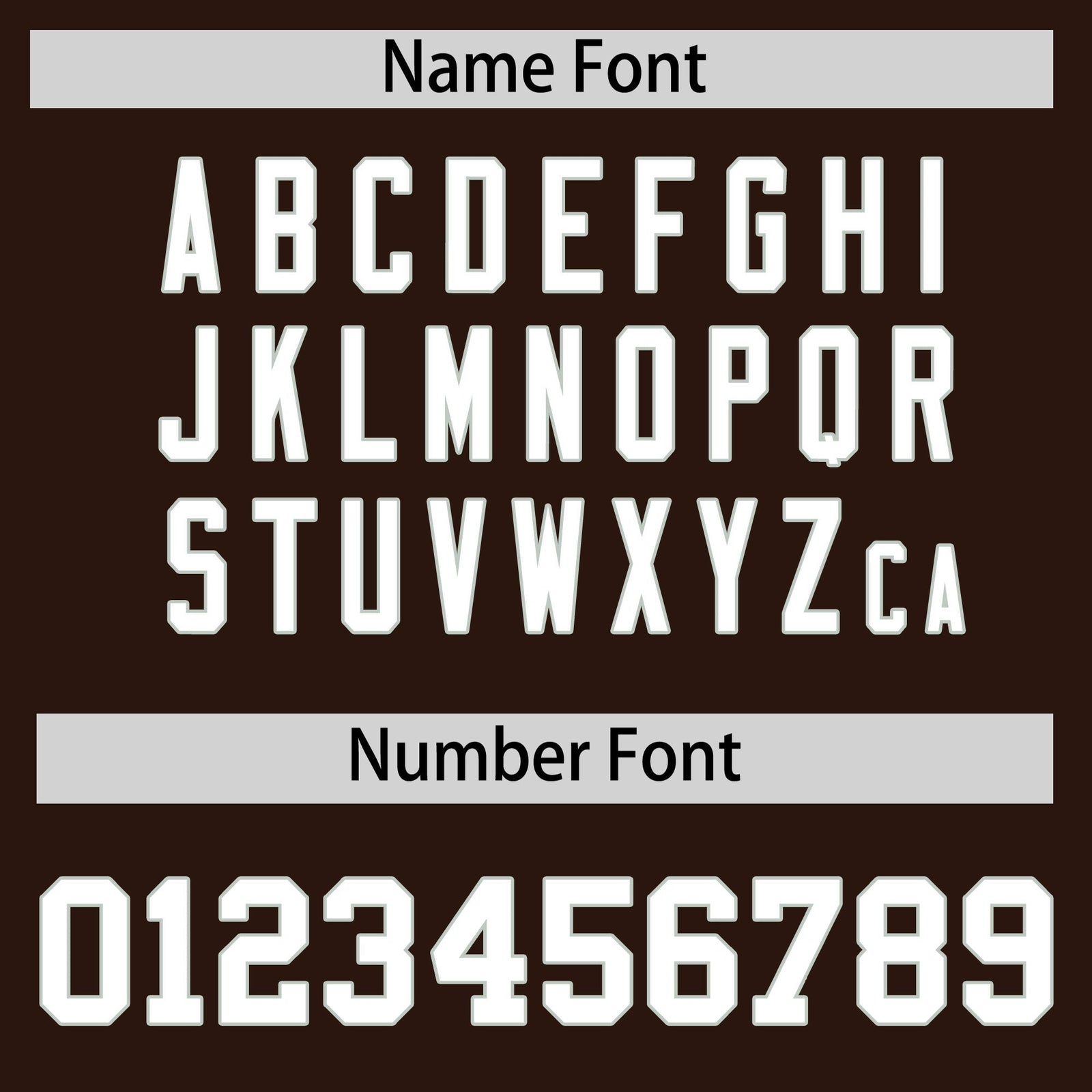Custom coach jacket name and number font options - Style 2 | KXKSHOP