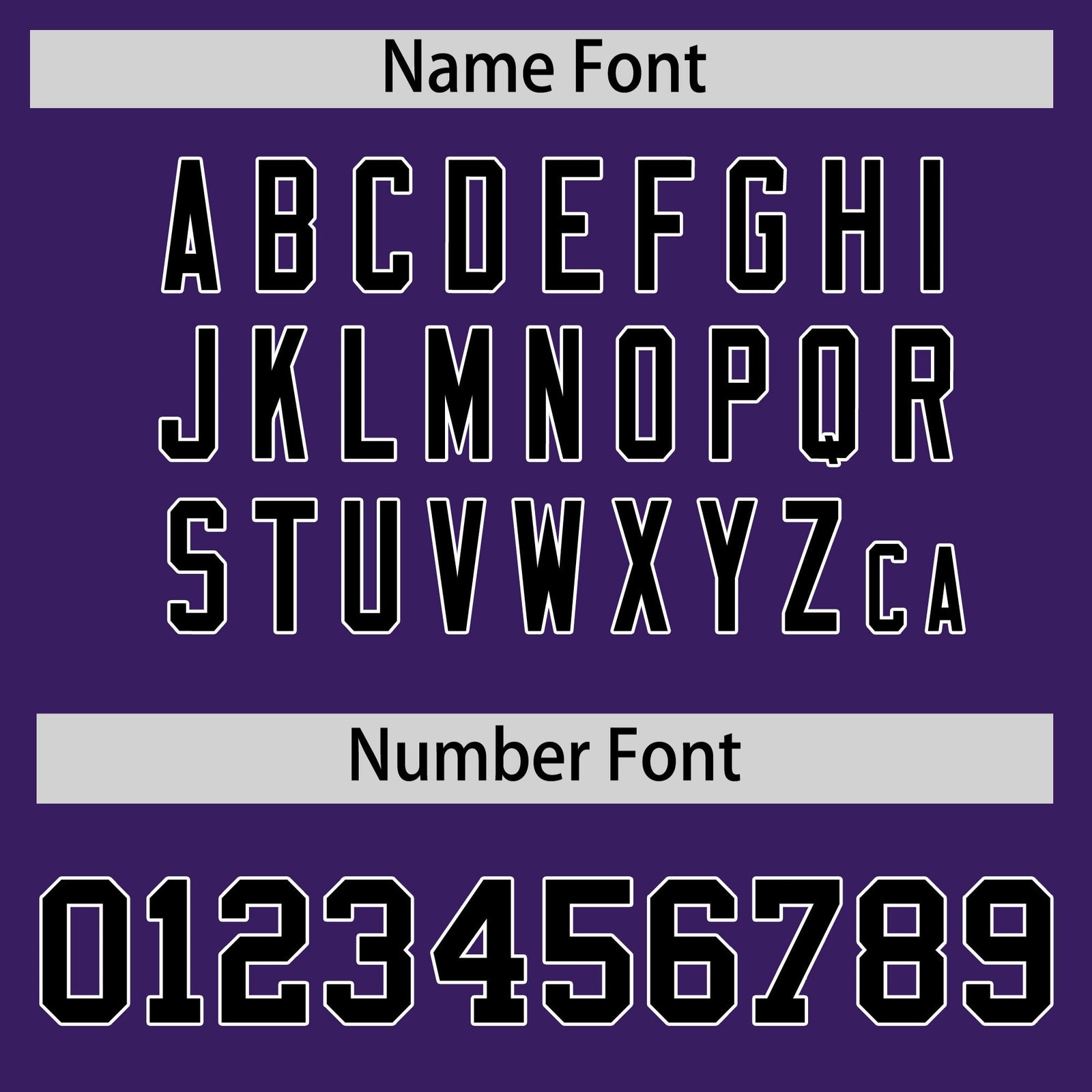 Custom coach jacket name and number font options - Style 2 | KXKSHOP