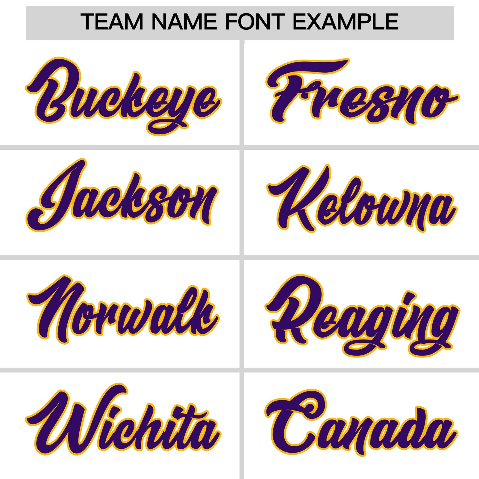 Personalised coach jacket team name lettering and font examples - Style 3 | KXKSHOP