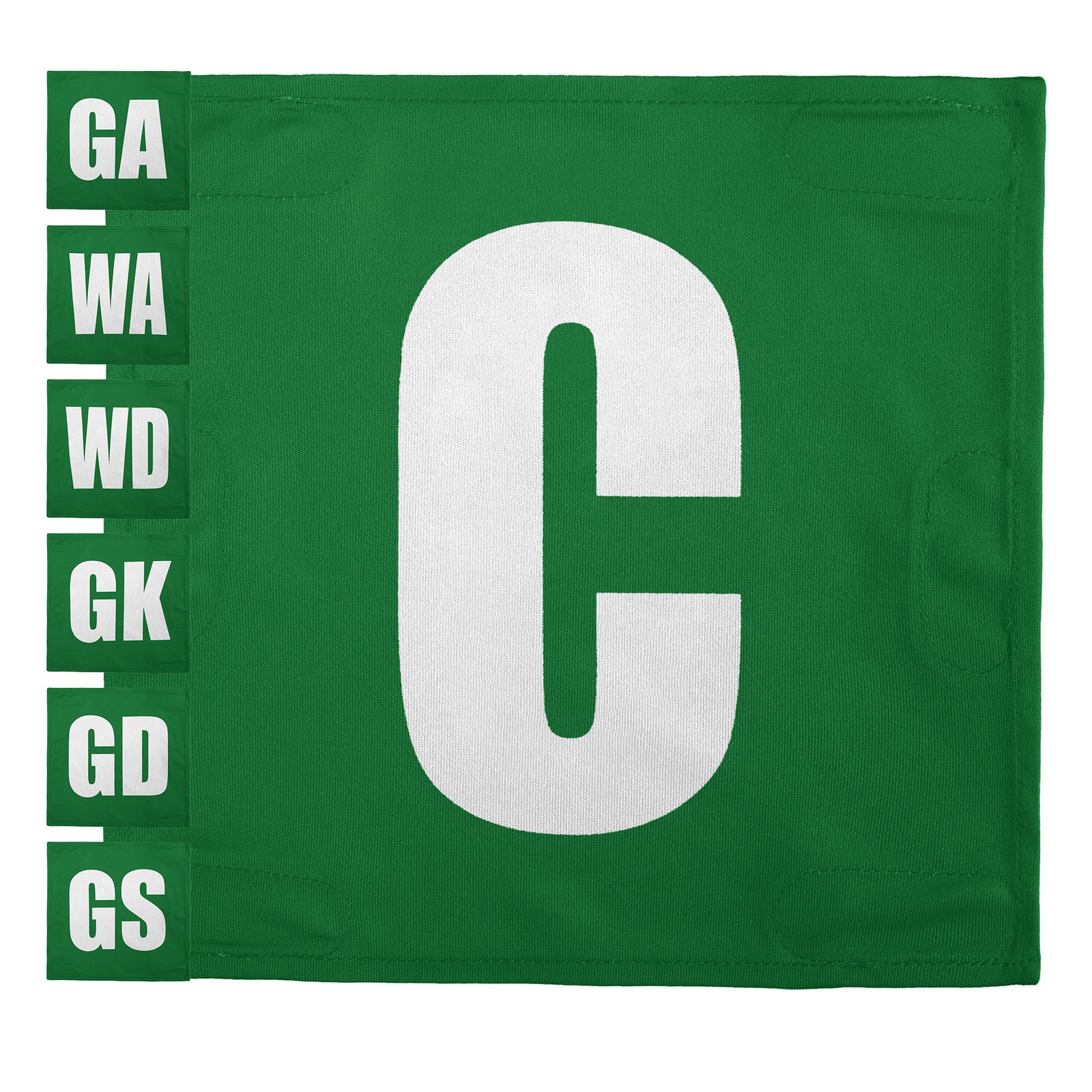 Netball Velcro Patches Set Kelly Green & White