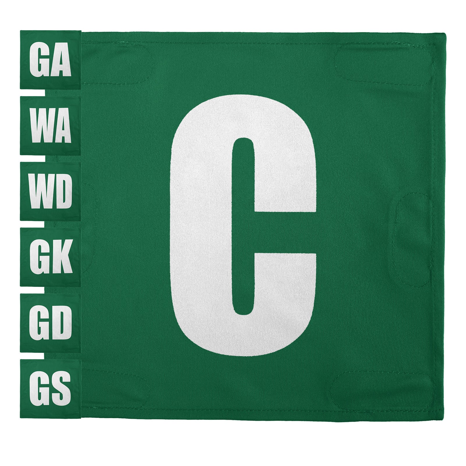 Netball Velcro Patches Set Kelly Green & White