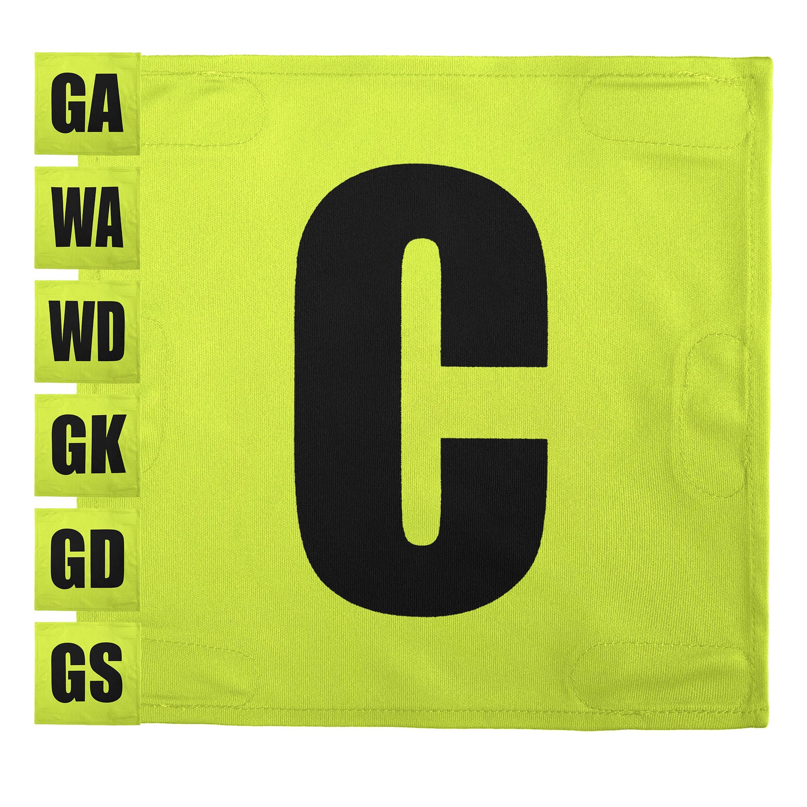 Netball Velcro Patches Set Fluorescent Green & Black