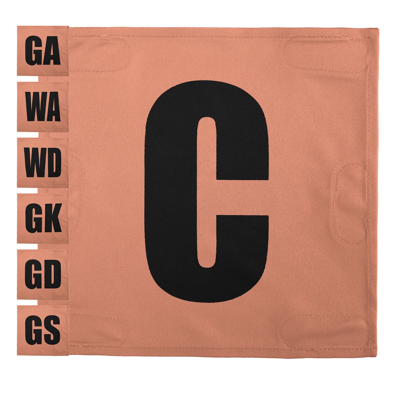 Netball Velcro Patches Set Light Orange & Black