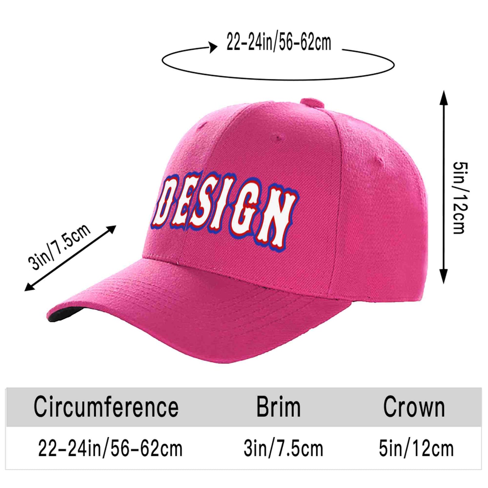 Custom Rose Red White-Red Curved Eaves Sport Design Baseball Cap
