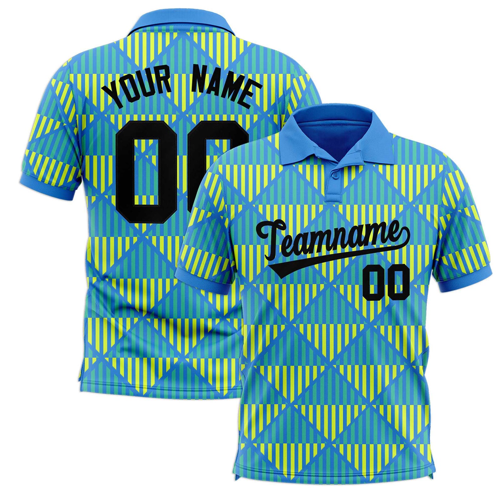 Custom Powder Blue Lingge Sunshine Polo Shirts