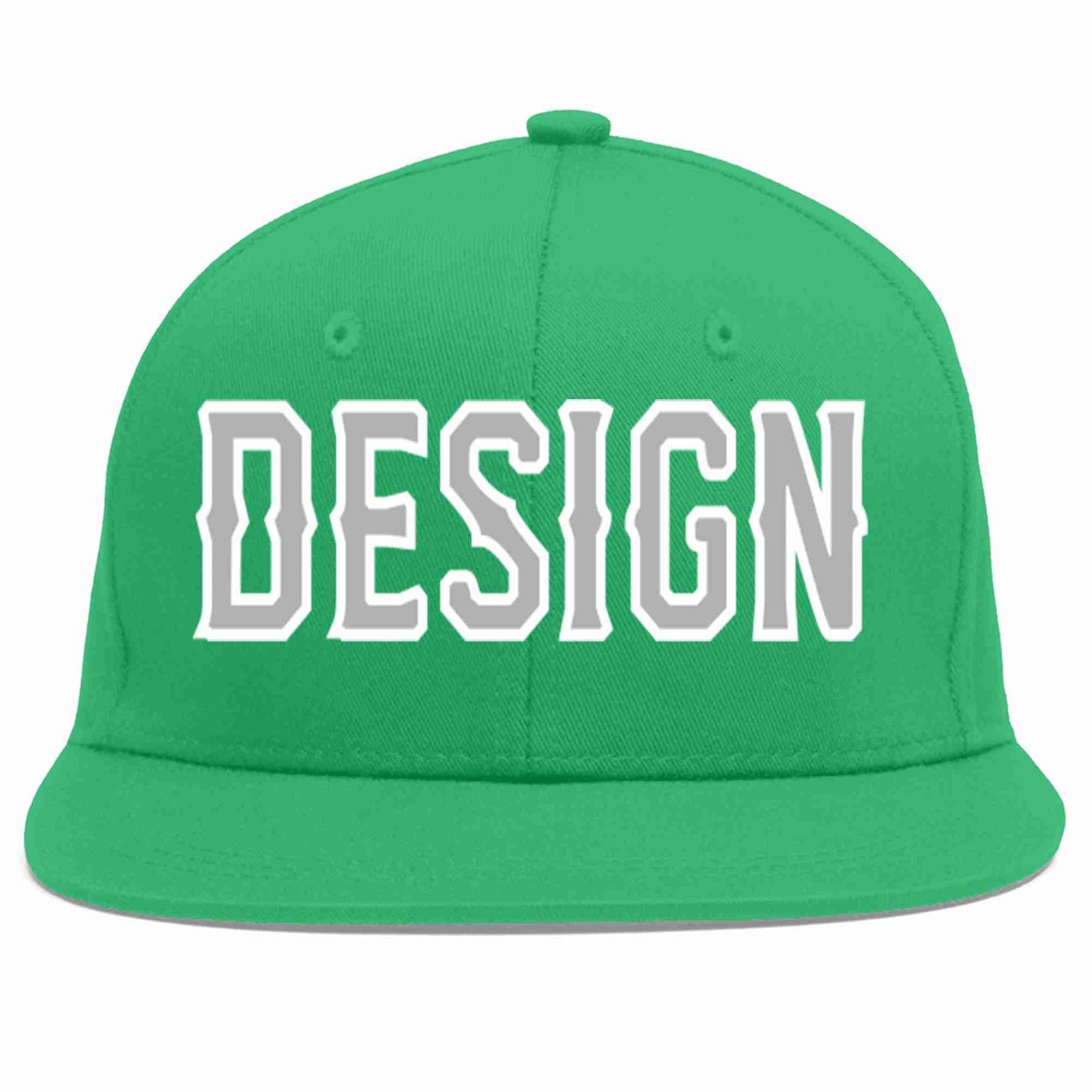 Custom Teal Gray-White Flat Eaves Sport Baseball Cap