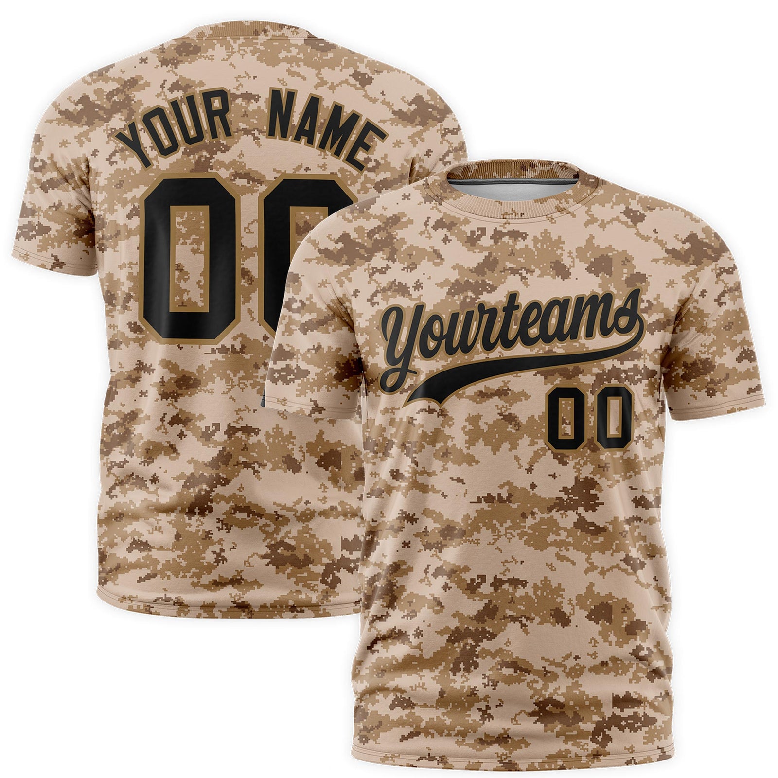 Custom Camo T-shirts Camel Black Jungle Camouflage Outdoor Shirts